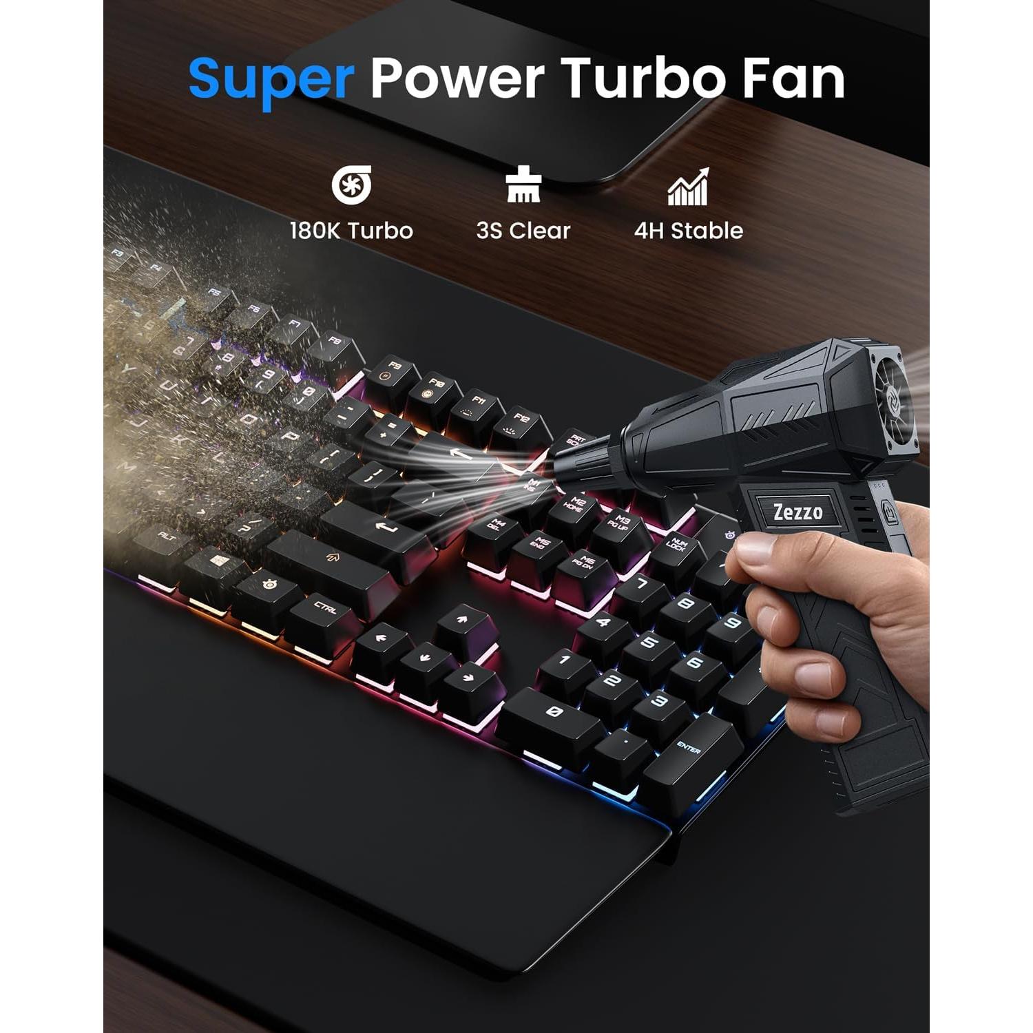 Soplador de Aire Comprimido Zezzo 180000RPM 3 Velocidades