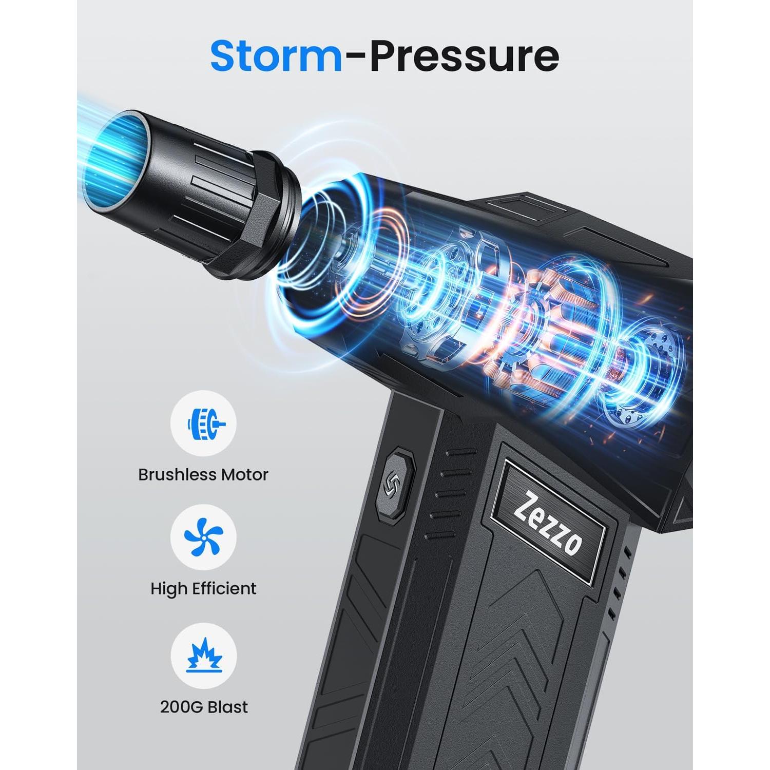 Soplador de Aire Comprimido Zezzo 180000RPM 3 Velocidades