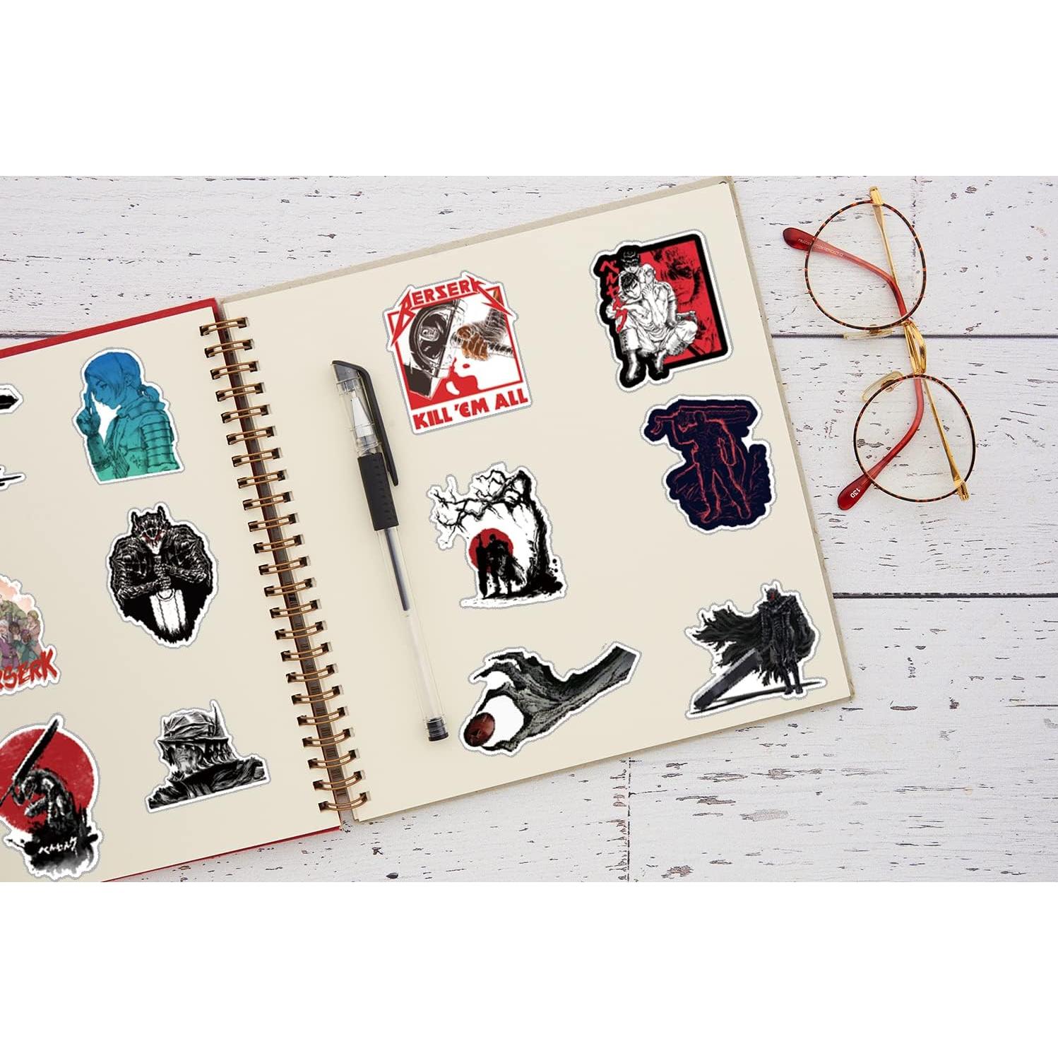 25 Stickers de Anime Berserk UYNIIAW Impermeables Rosa