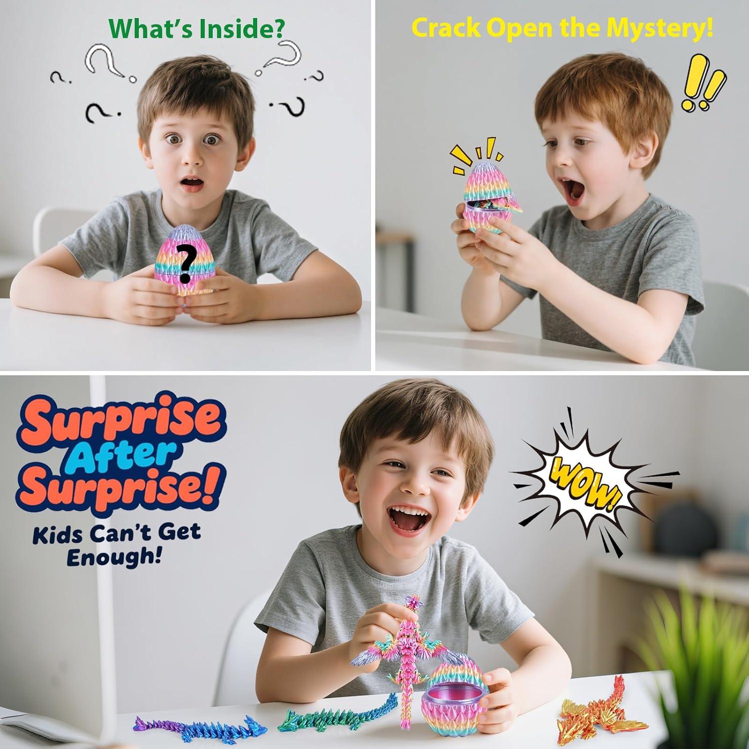 Juego de 4 Huevos de Dragón Articulados Minleway - Multicolor