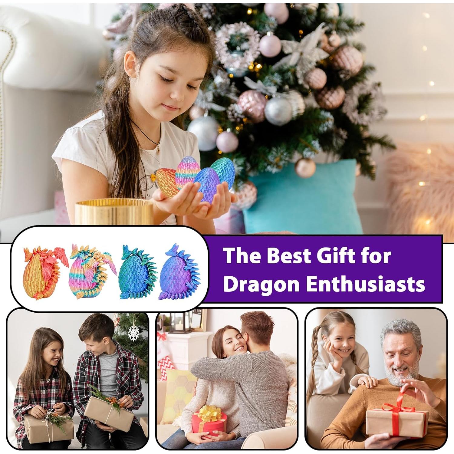 Juego de 4 Huevos de Dragón Articulados Minleway - Multicolor