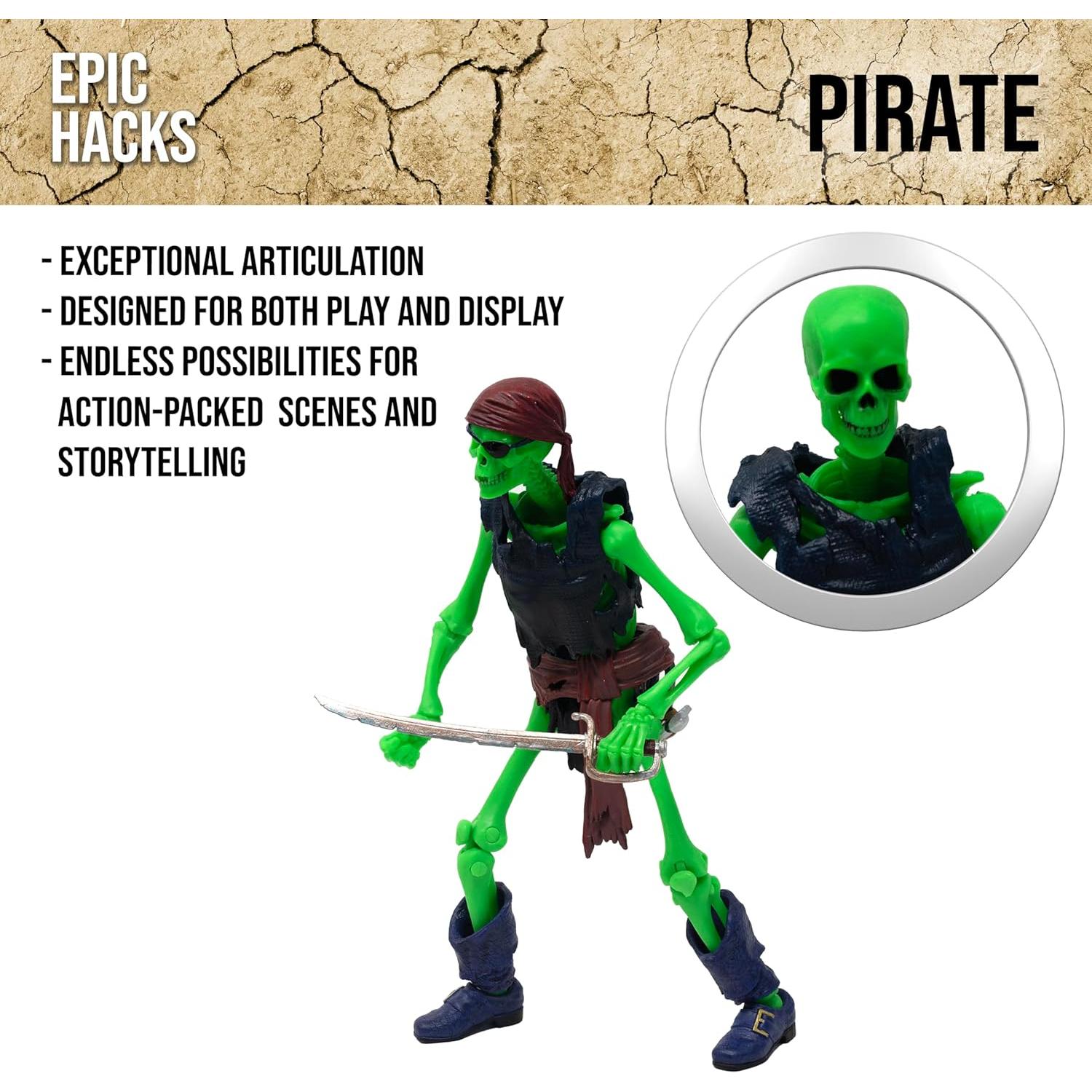 Figura de Acción Esqueleto Pirata Boss Fight 1:12 con Accesorios