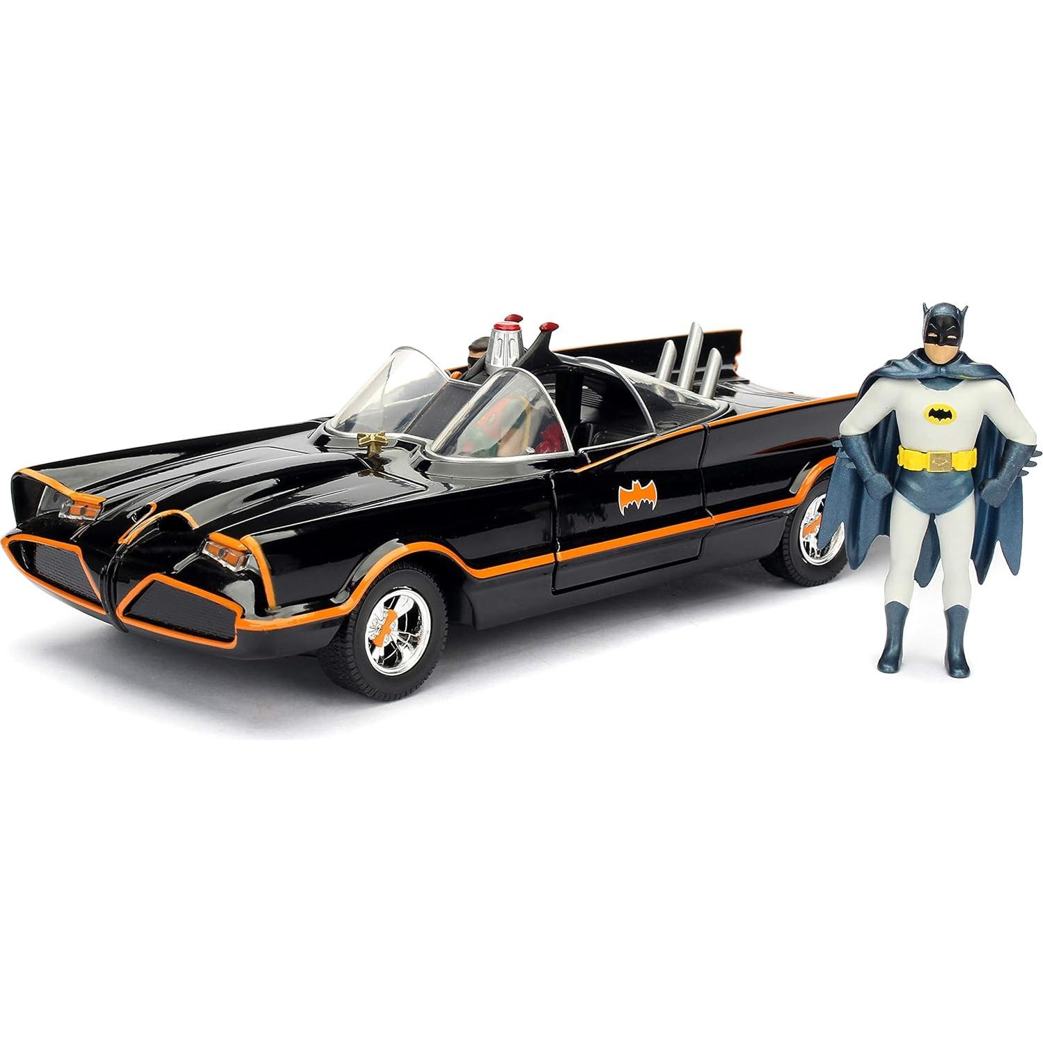 Jada Toys Batmóvil Clásico 1:24 con Figura de Batman y Robin