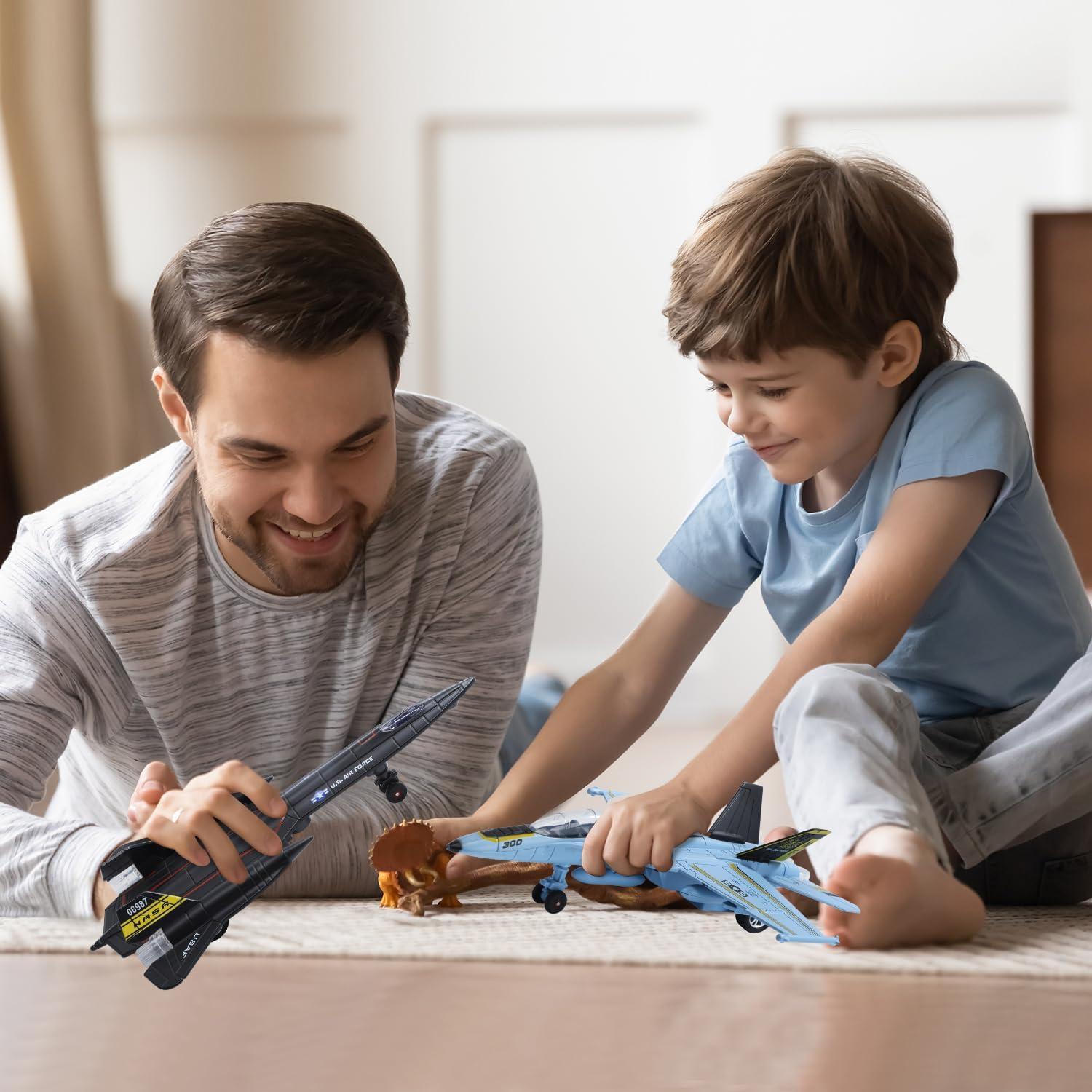 Paquete Doble de Juguetes Aviones de Combate HOLYFUN con Luces y Sonidos