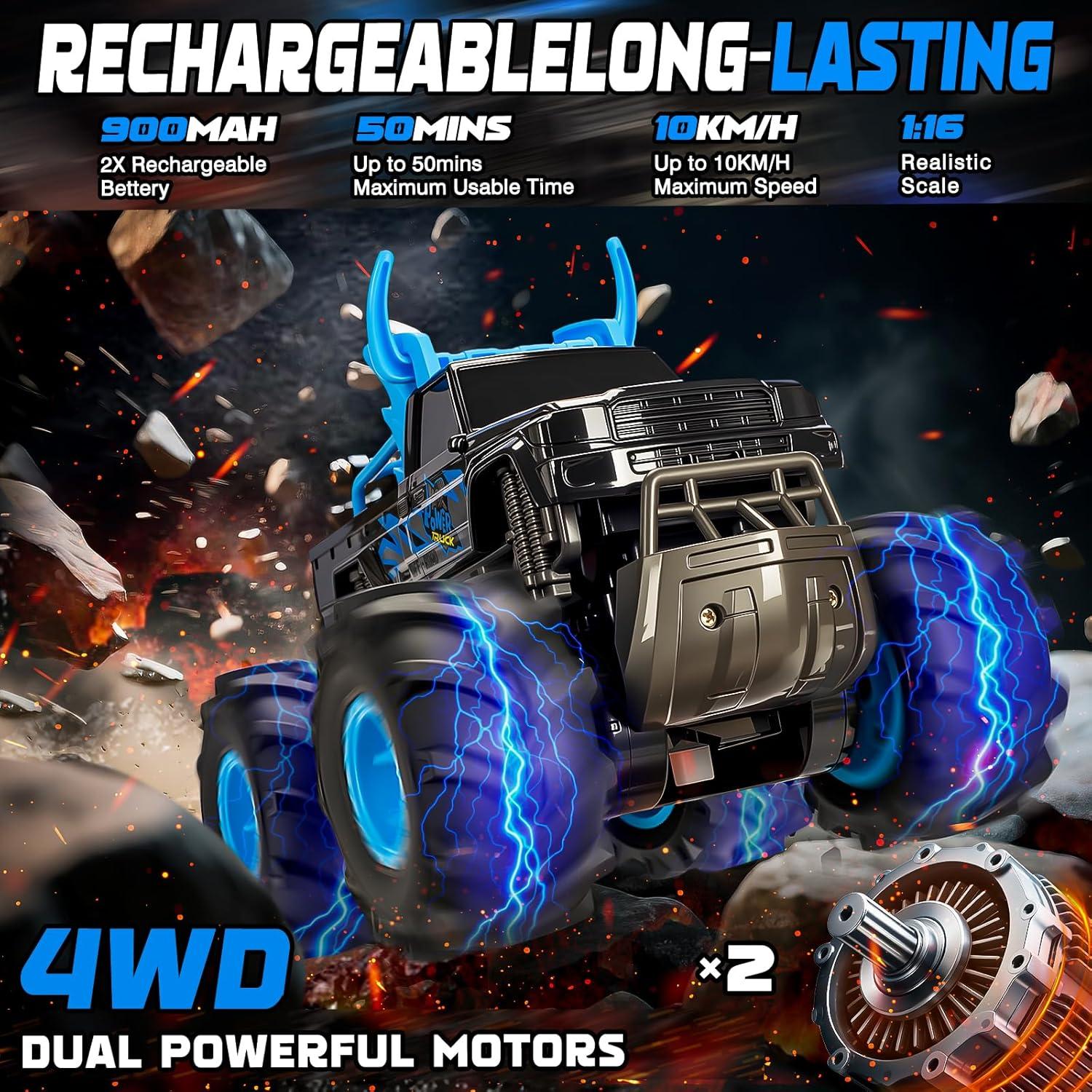 Camión RC Todo Terreno LACCHOUFEE Azul 4WD 2.4GHz