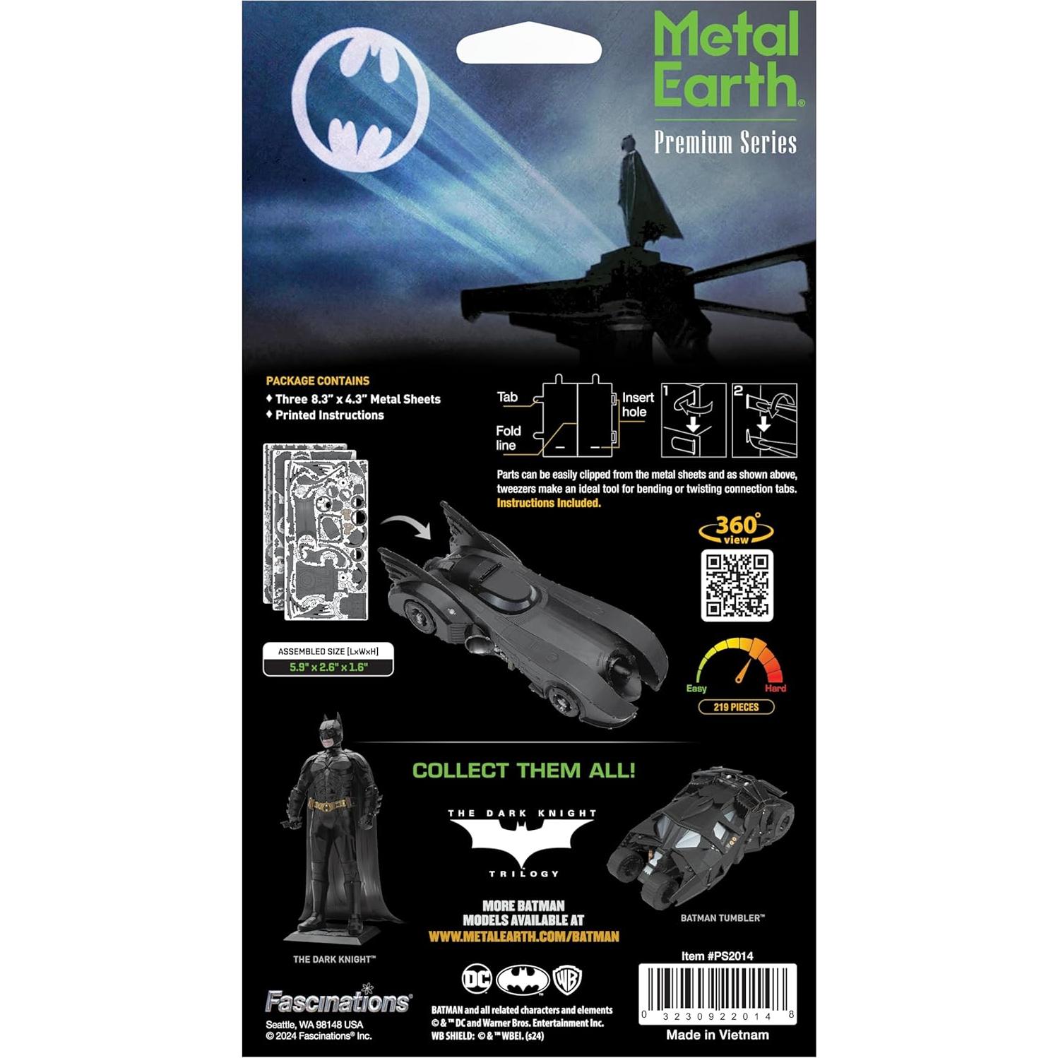 Kit de Modelo 3D Metal Earth Clásico 1989 Batmobile