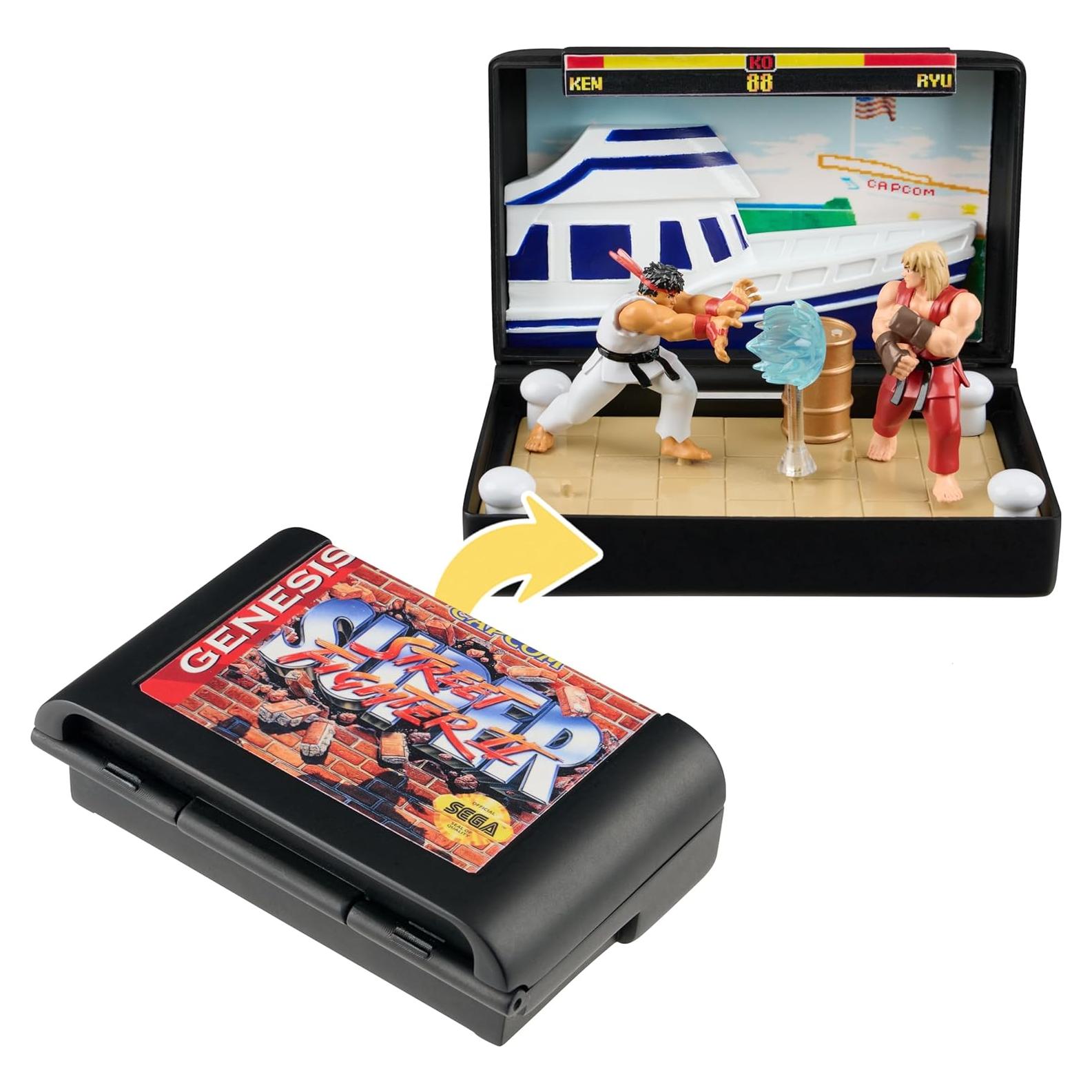 Conjunto Diorama Cartucho Sega Street Fighter II con Figuras