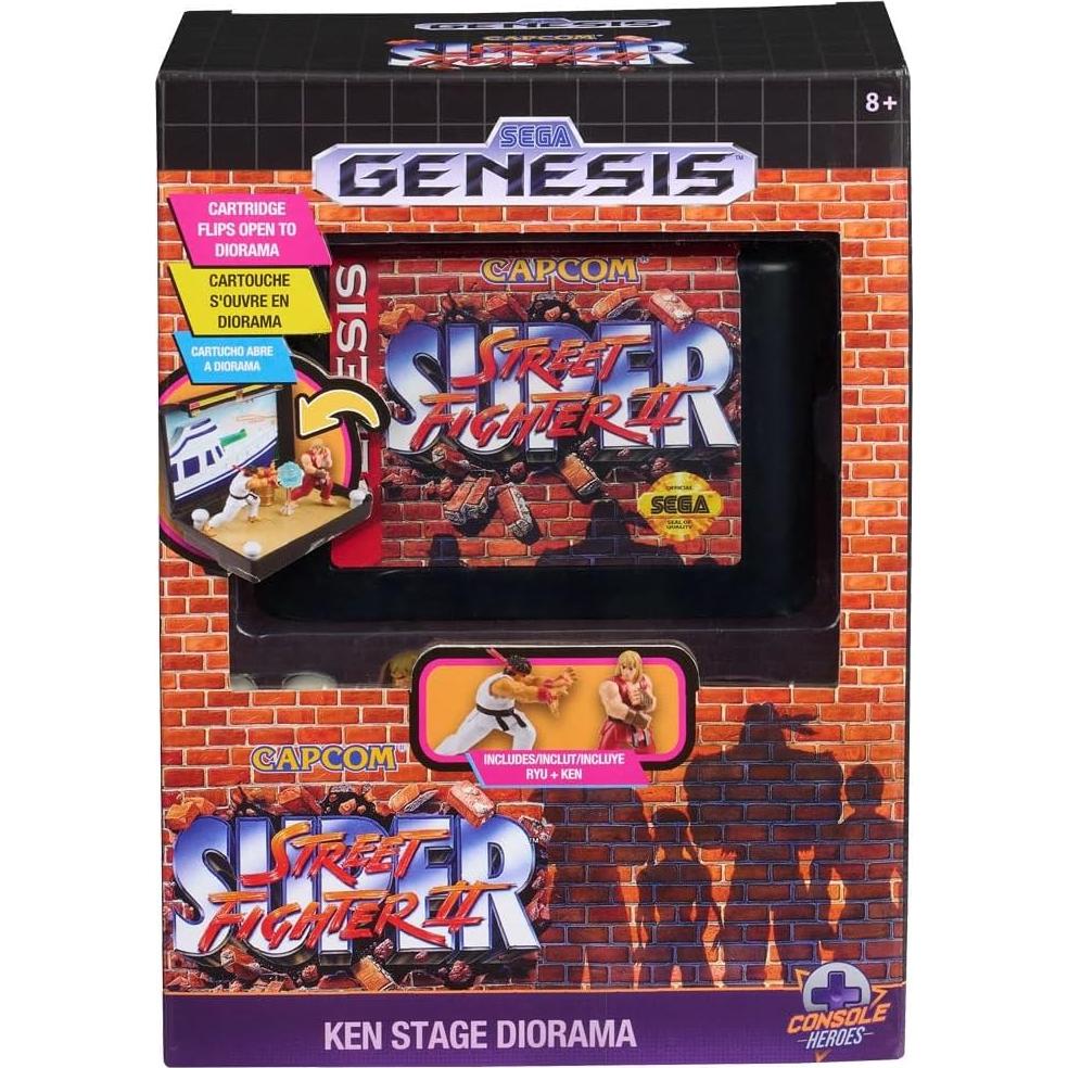 Conjunto Diorama Cartucho Sega Street Fighter II con Figuras