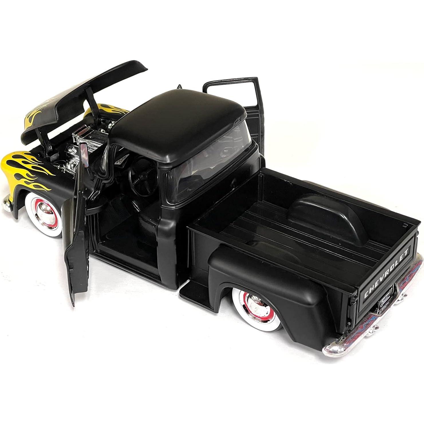 Camión Chevrolet Stepside 1955 Jada Toys 1:24 Negro Mate