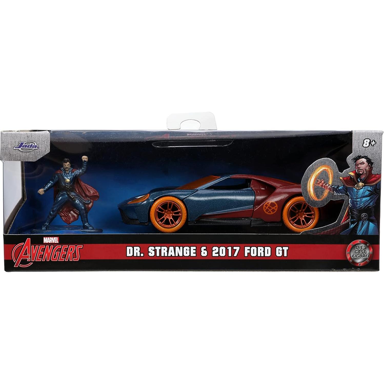 Auto de fundición Jada Ford GT 2017 con figura Dr. Strange 1:32