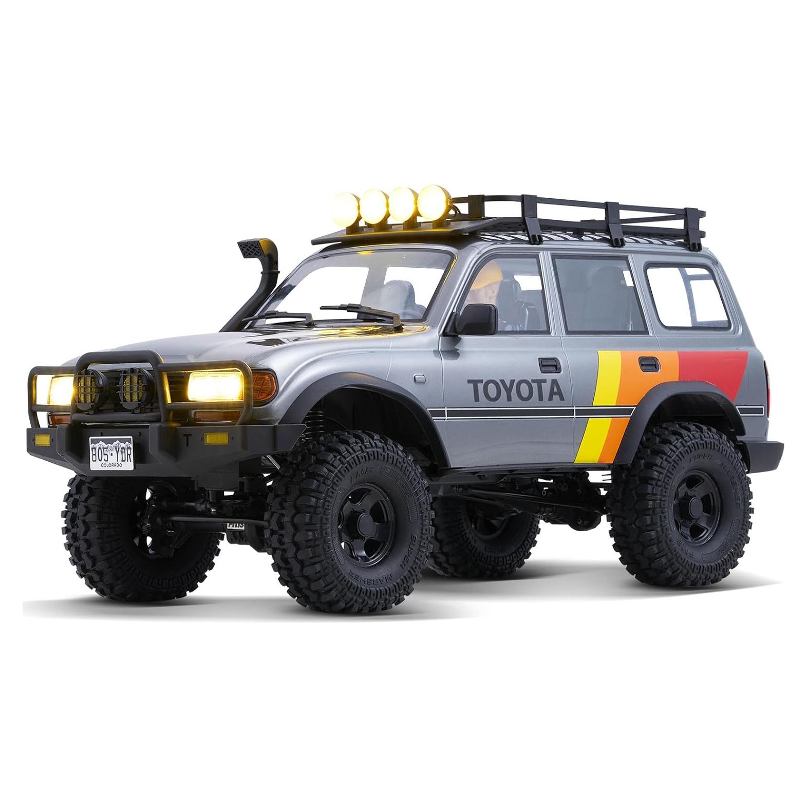 Coche RC Toyota Land Cruiser LC80 FMS 1/10 Gris con Iluminación