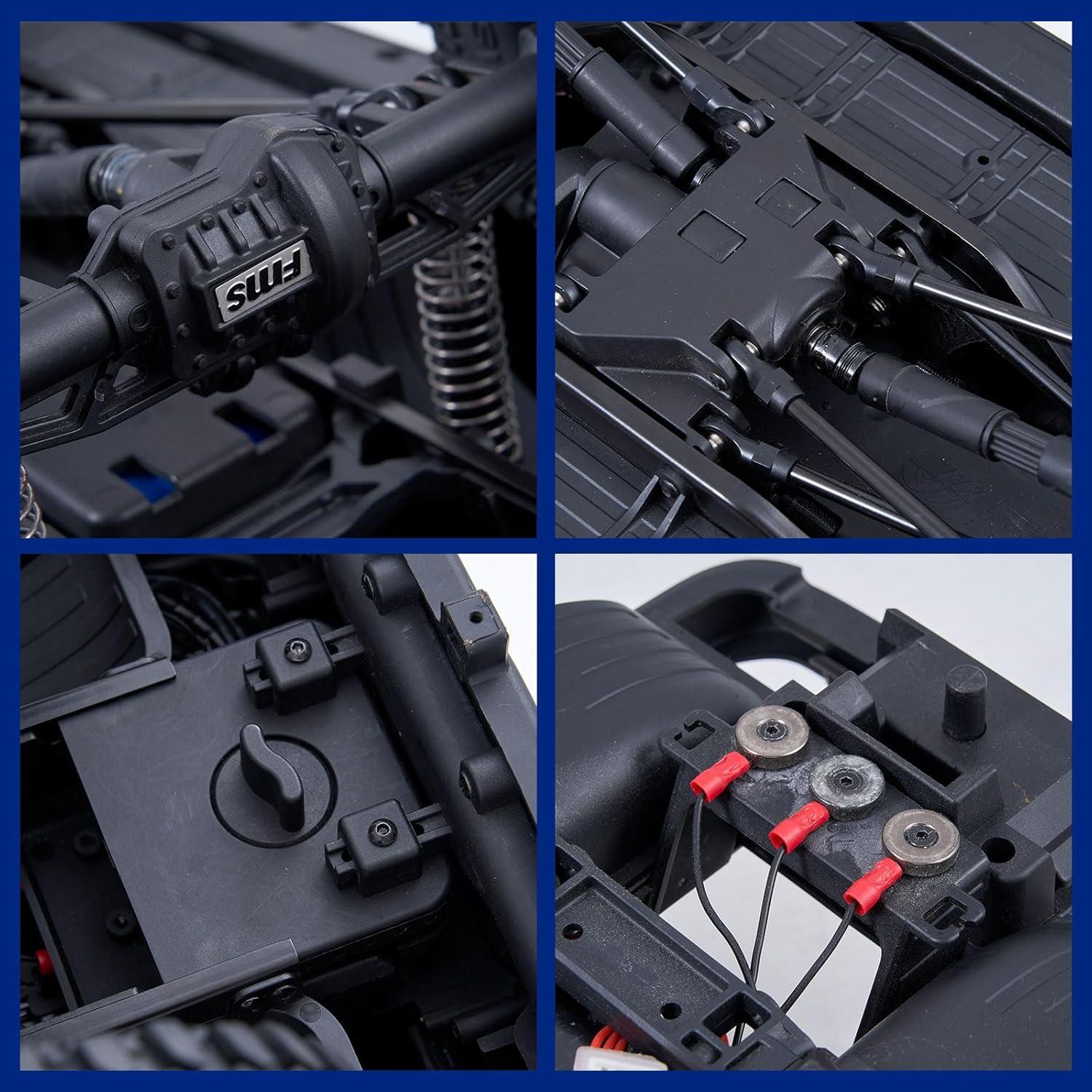 Coche RC Toyota Land Cruiser LC80 FMS 1/10 Gris con Iluminación