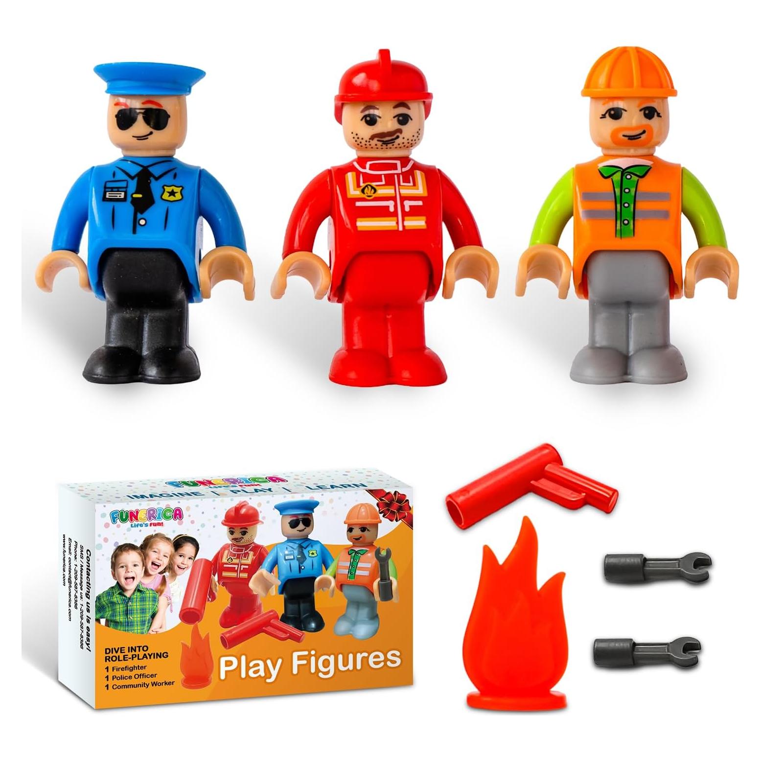 Figuras de Acción FUNERICA - Bombero, Policía y Construcción