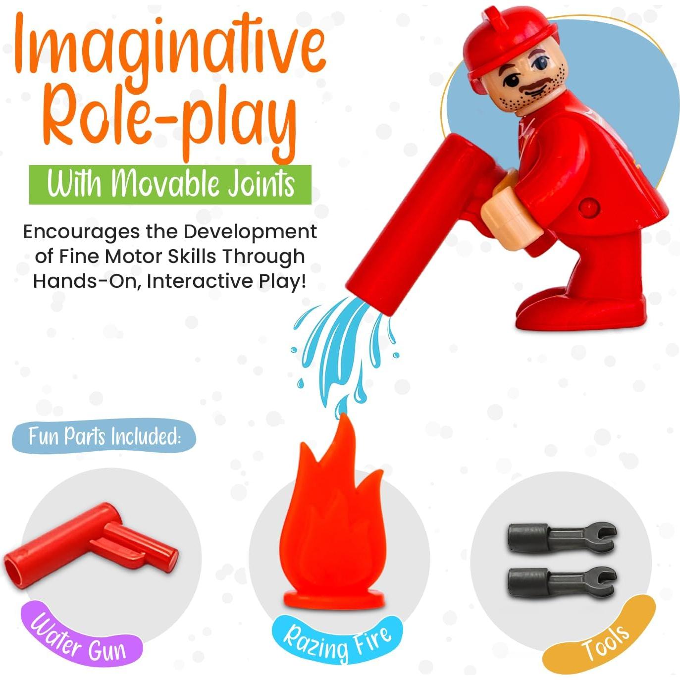 Figuras de Acción FUNERICA - Bombero, Policía y Construcción