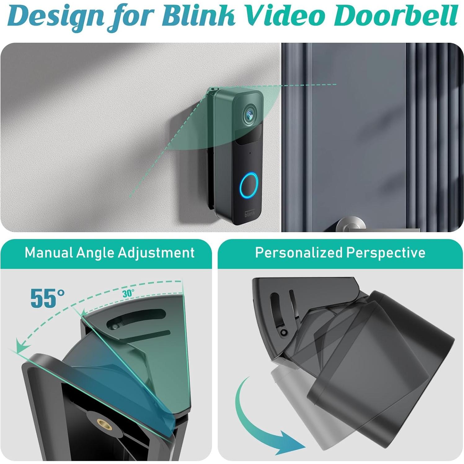 Soporte de Ángulo Ajustable SIBADA para Timbre Blink Negro