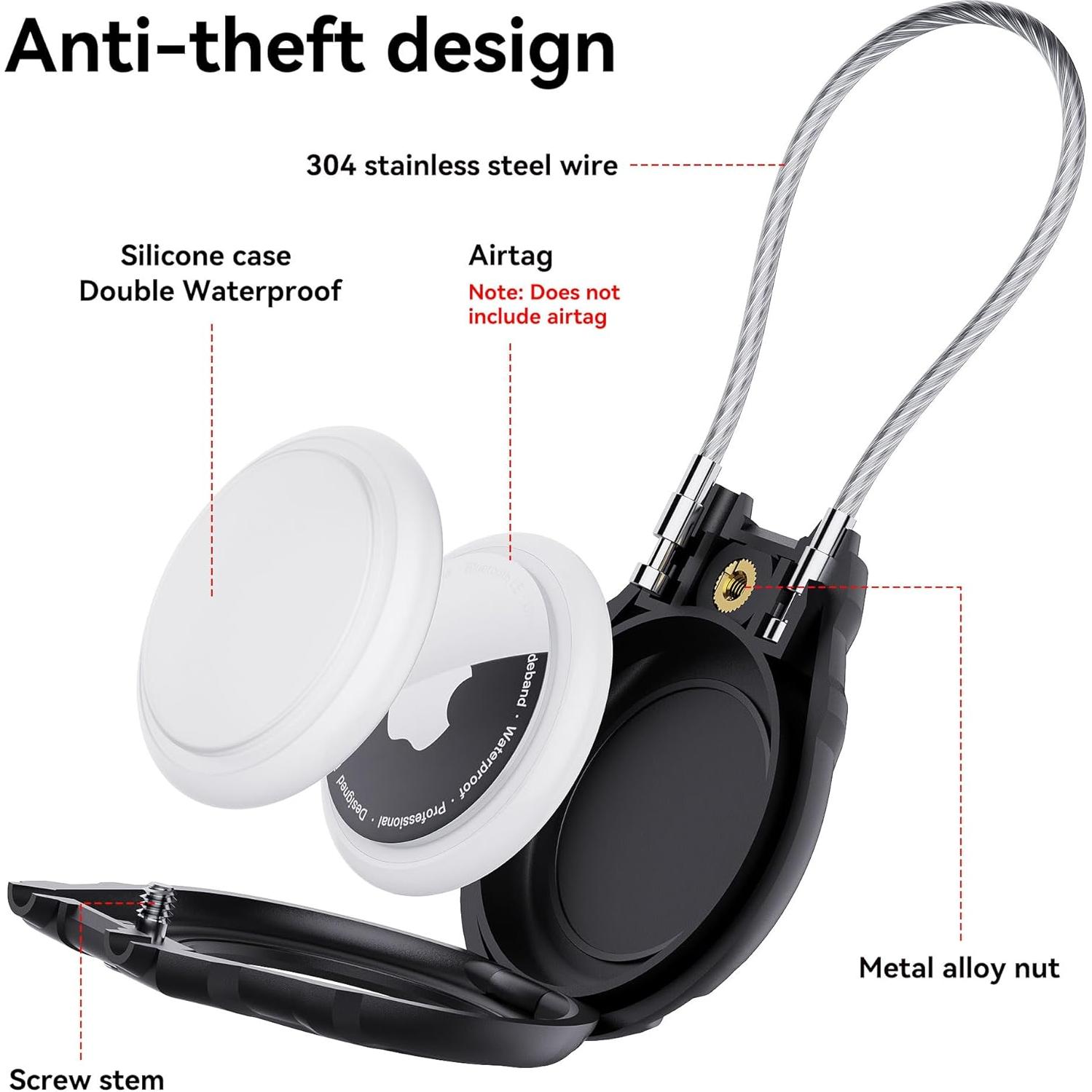 Soporte para AirTag GOCII, estuche impermeable, paquete de 4