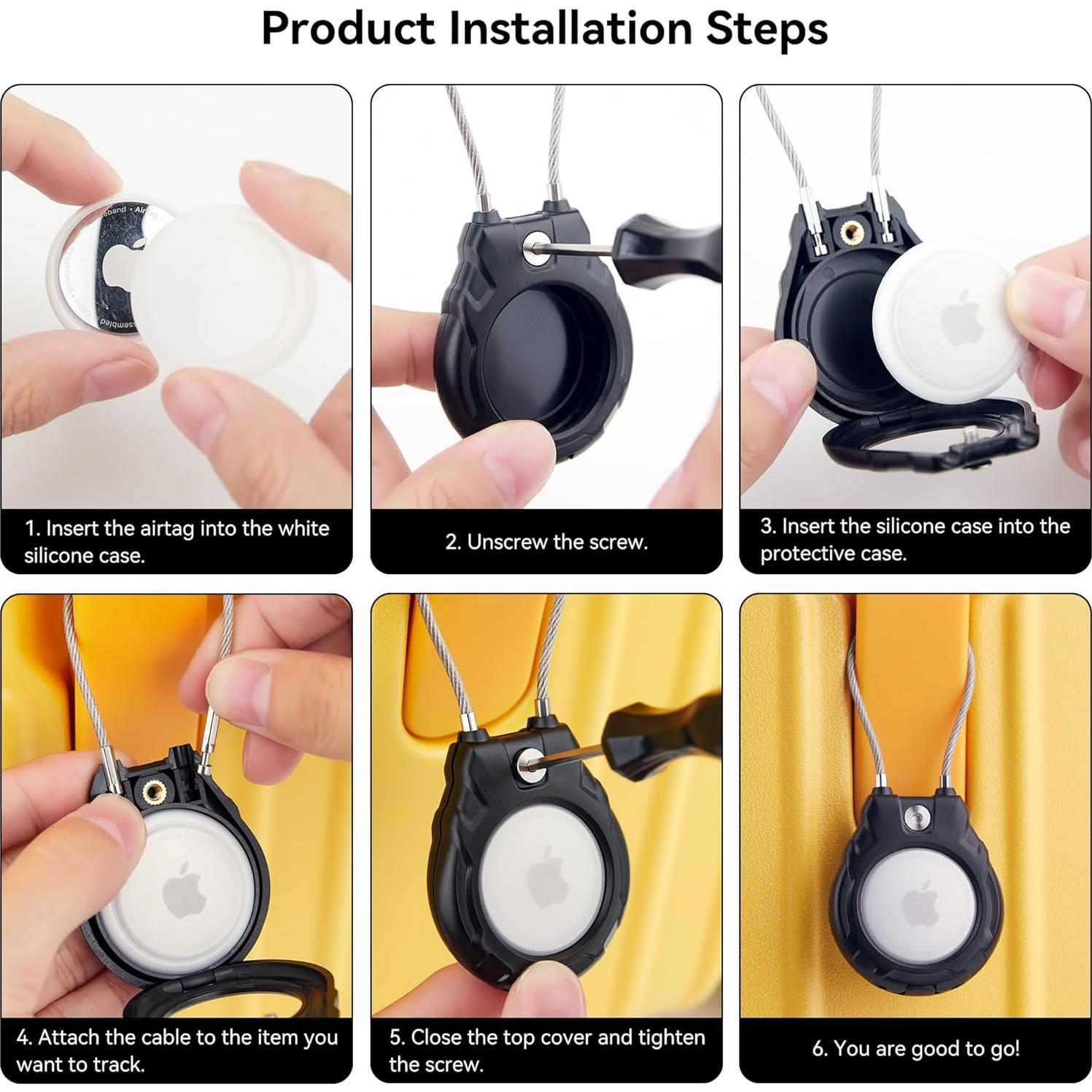 Soporte para AirTag GOCII, estuche impermeable, paquete de 4