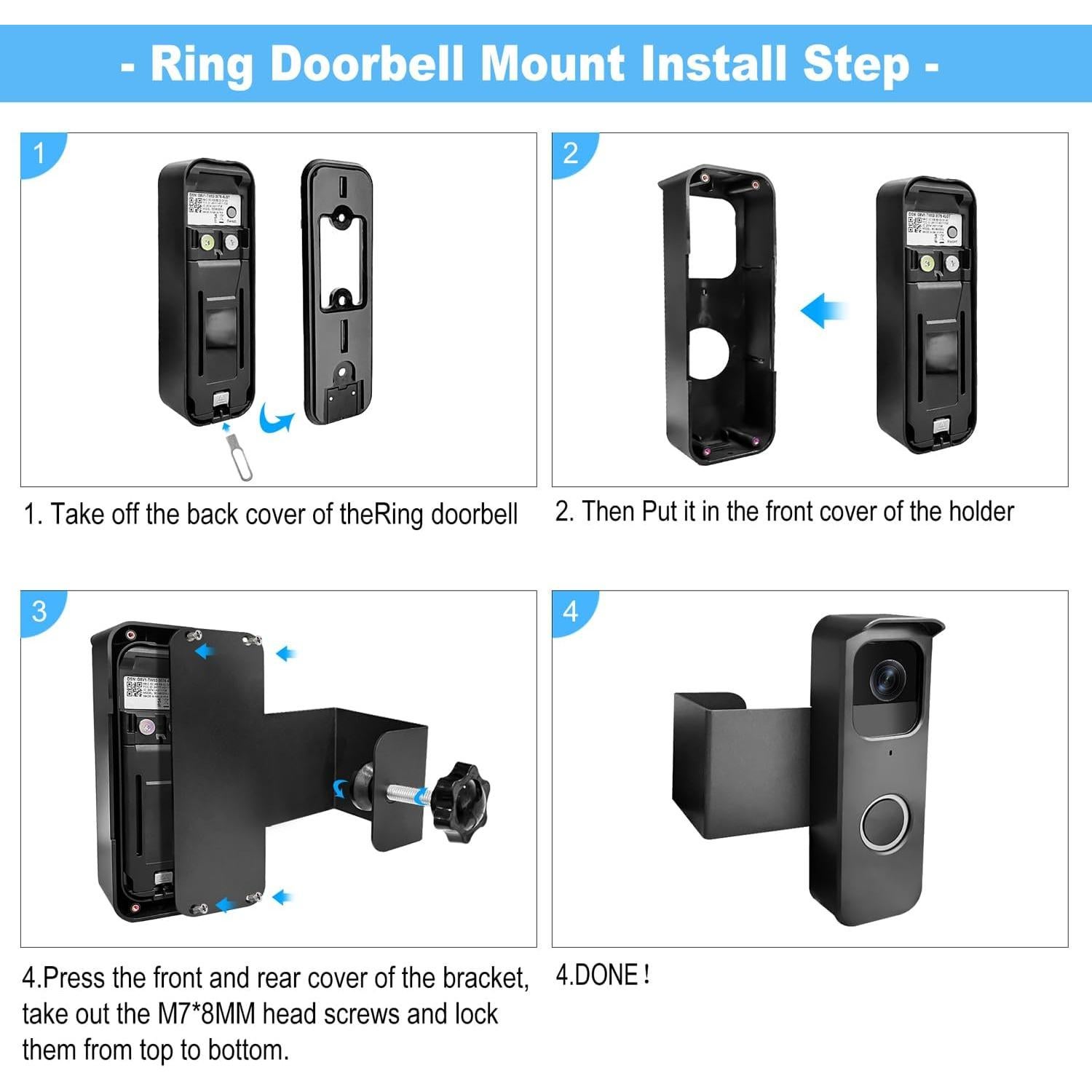 Soporte de Timbre de Video Blink - Antirrobo, Fácil Instalación
