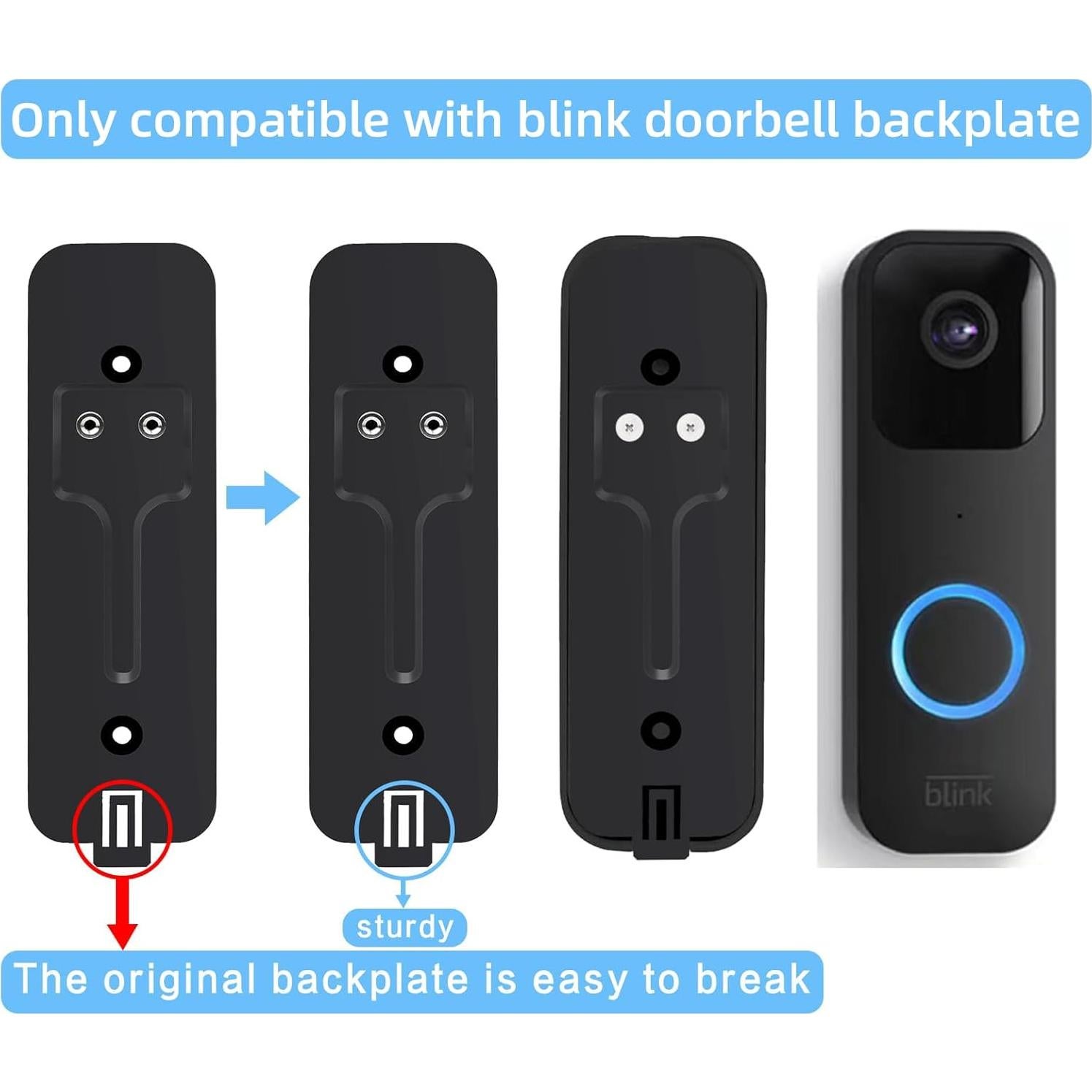 Placa Trasera de Reemplazo Hanload para Blink Video Doorbell