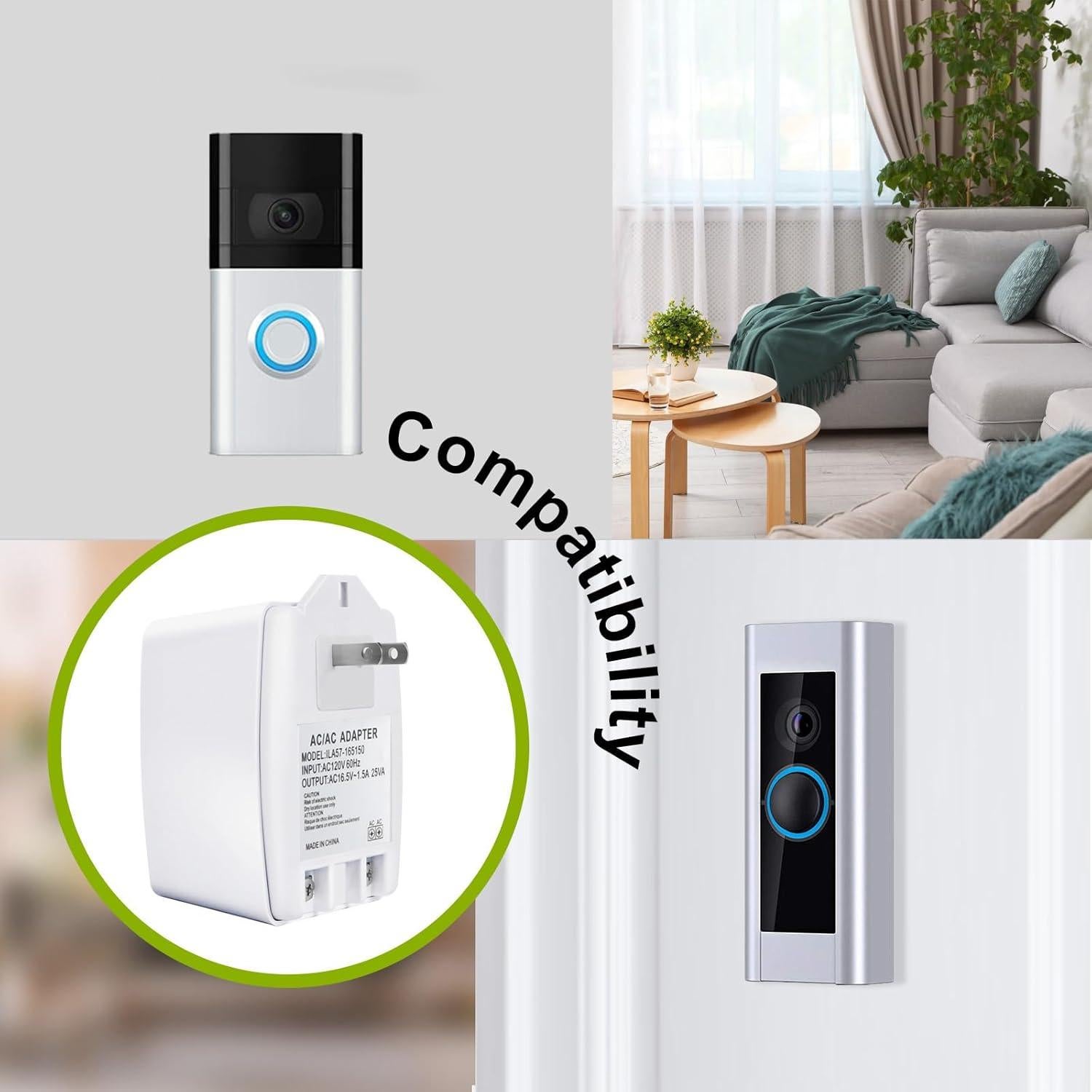 Transformador de Timbre de Puerta XZGM 16.5V 25VA Enchufable