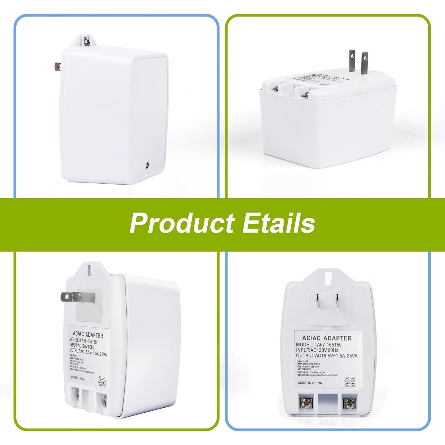 Transformador de Timbre de Puerta XZGM 16.5V 25VA Enchufable