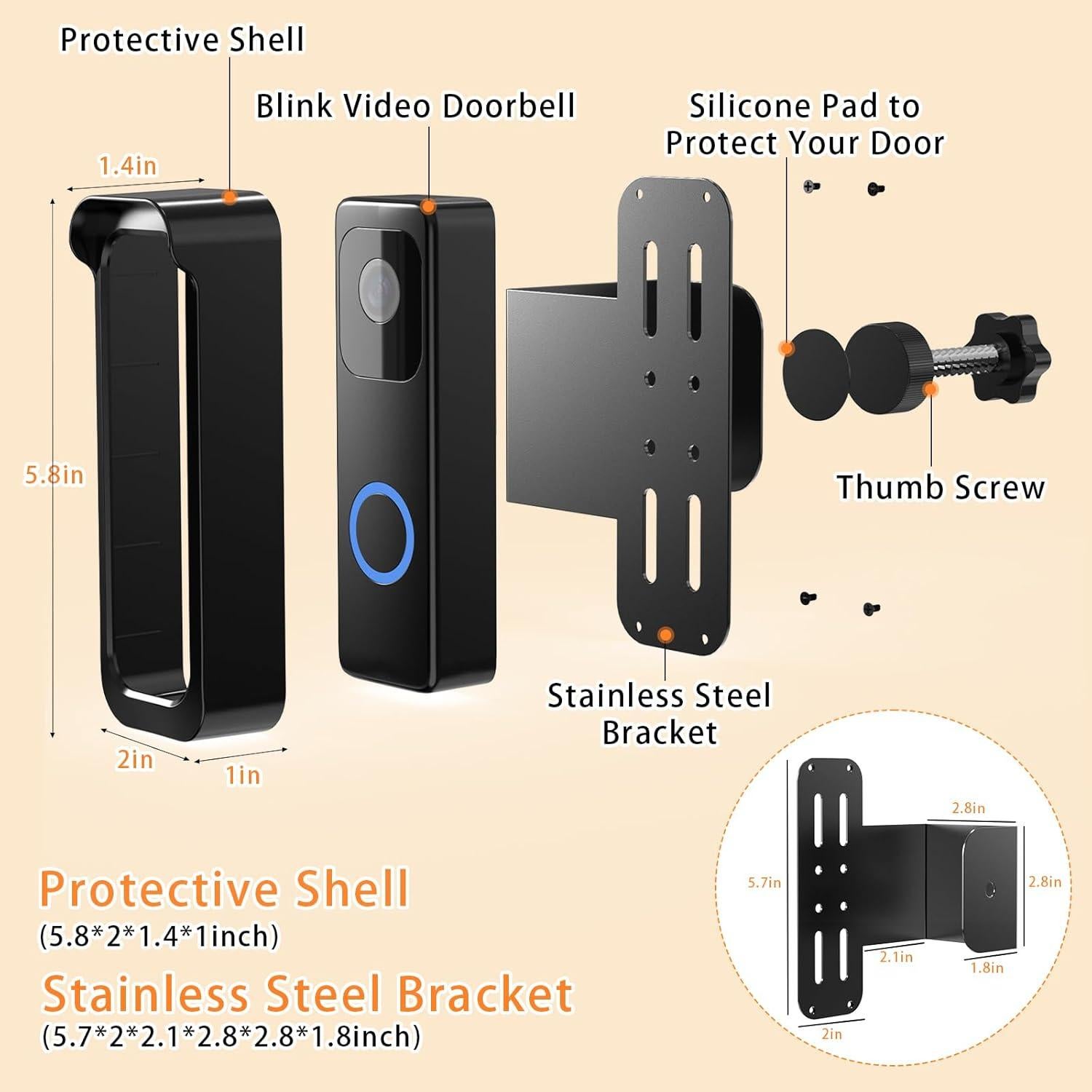 Soporte Antirrobo para Timbre Blink con Cubierta para Lluvia