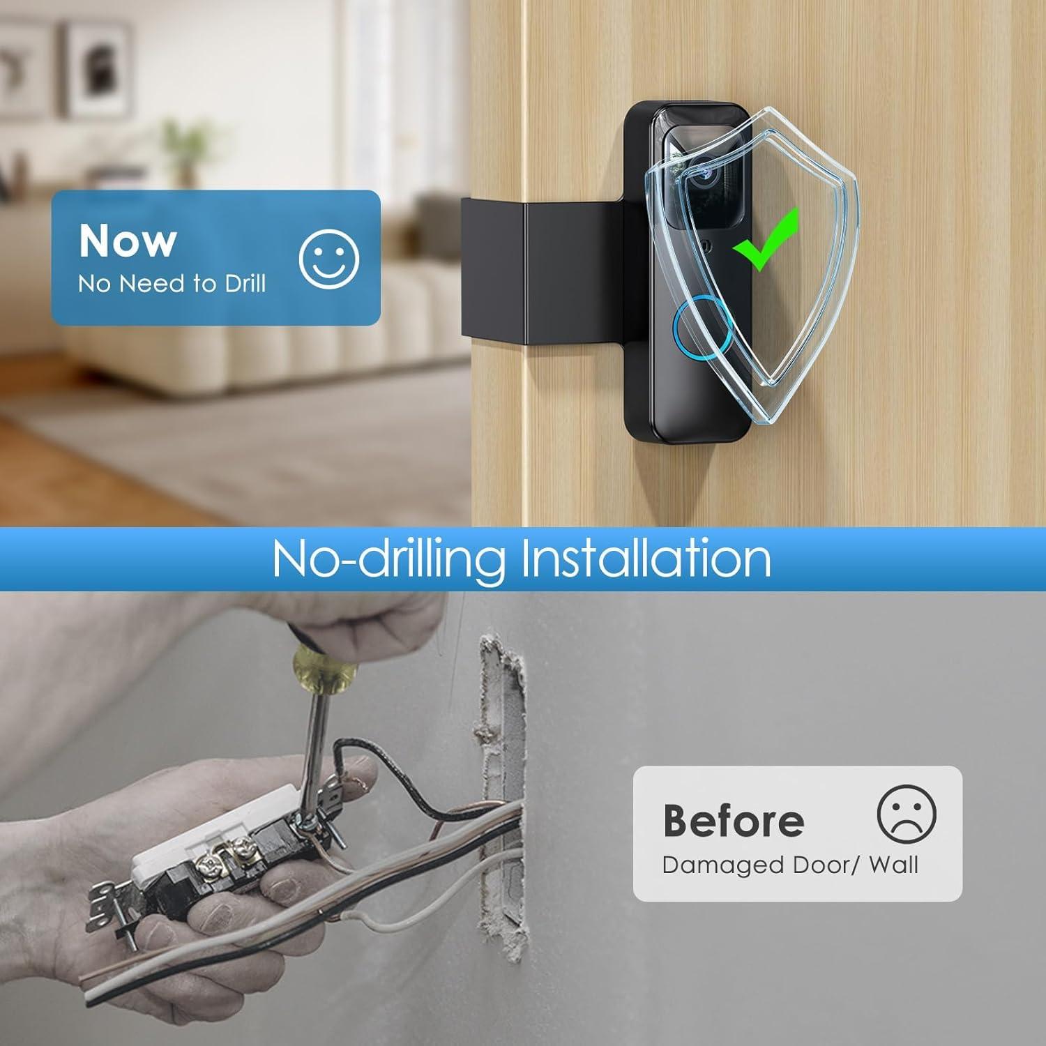 Soporte Antirrobo para Timbre Blink NANW - Sin Perforación, Negro