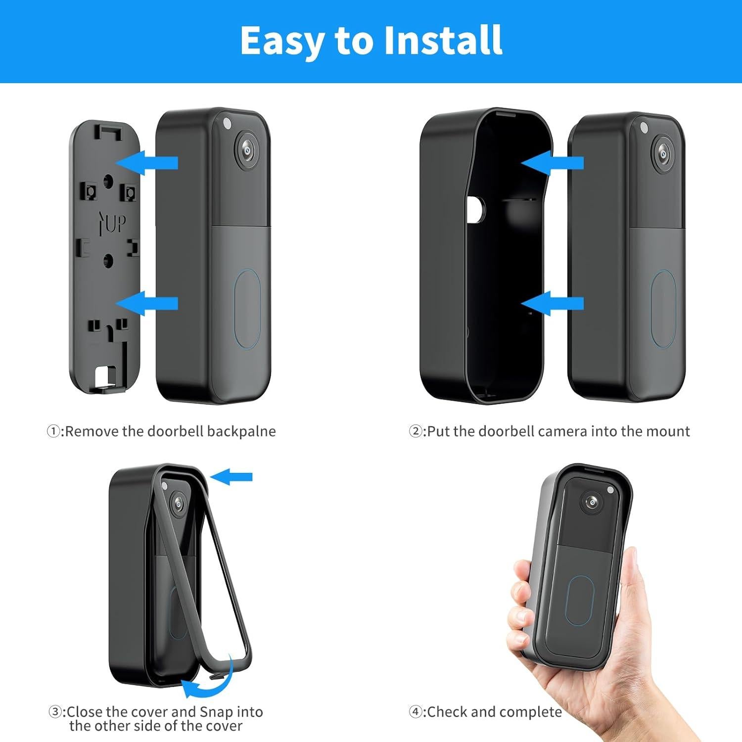 Soporte de Vinilo para Timbre Blink 2ª Gen + Caja Impermeable