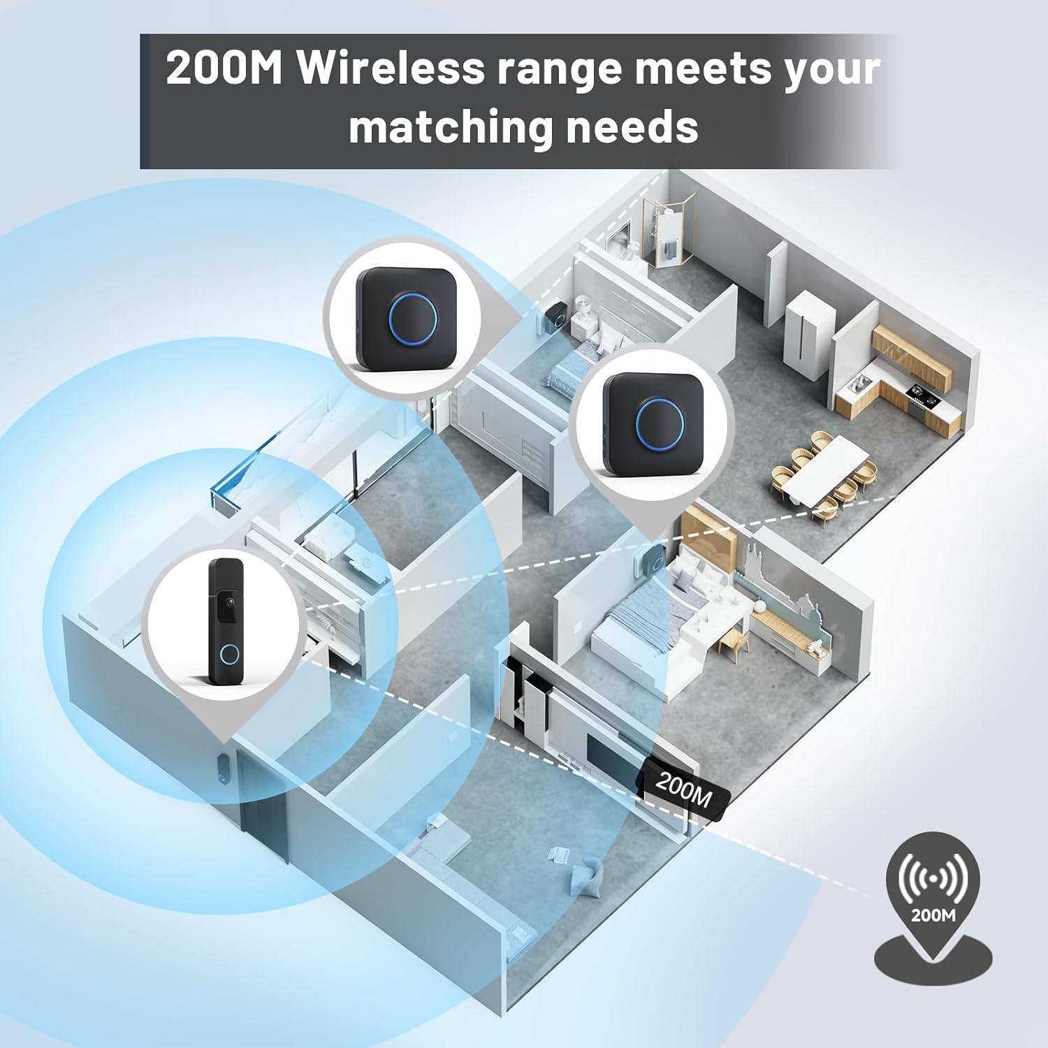 Timbre Inalámbrico Bistee para Video Blink - 1 Extensor y Receptor