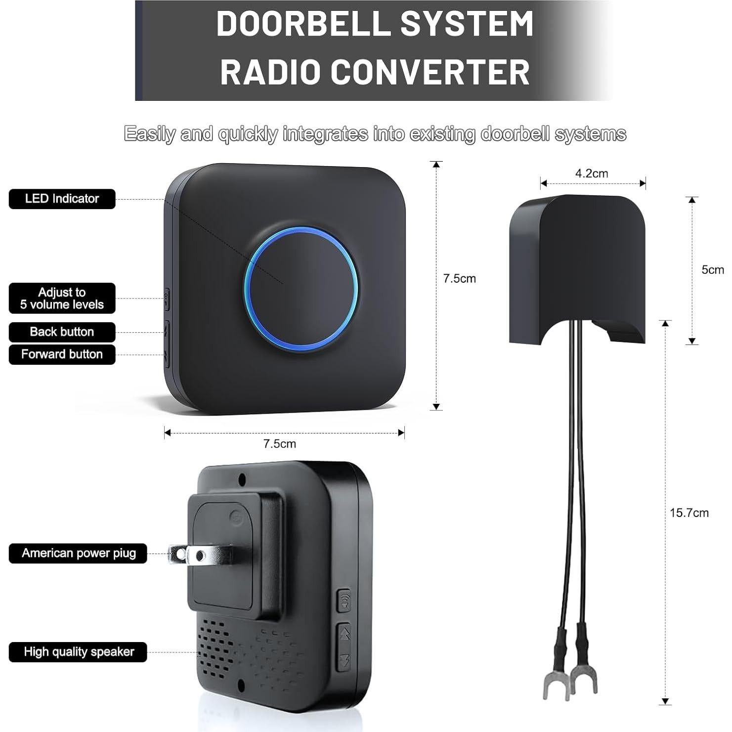 Timbre Inalámbrico Bistee para Video Blink - 1 Extensor y Receptor
