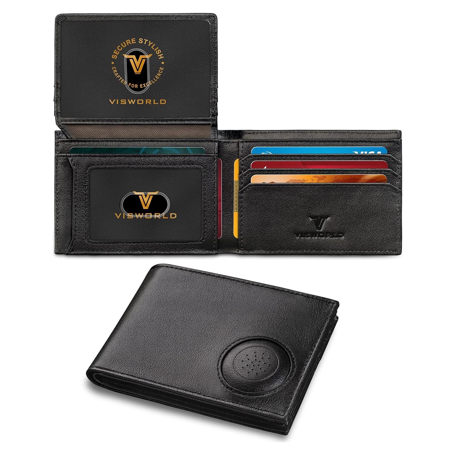 Billetera de Hombre VISWORLD de Cuero con Soporte para AirTag