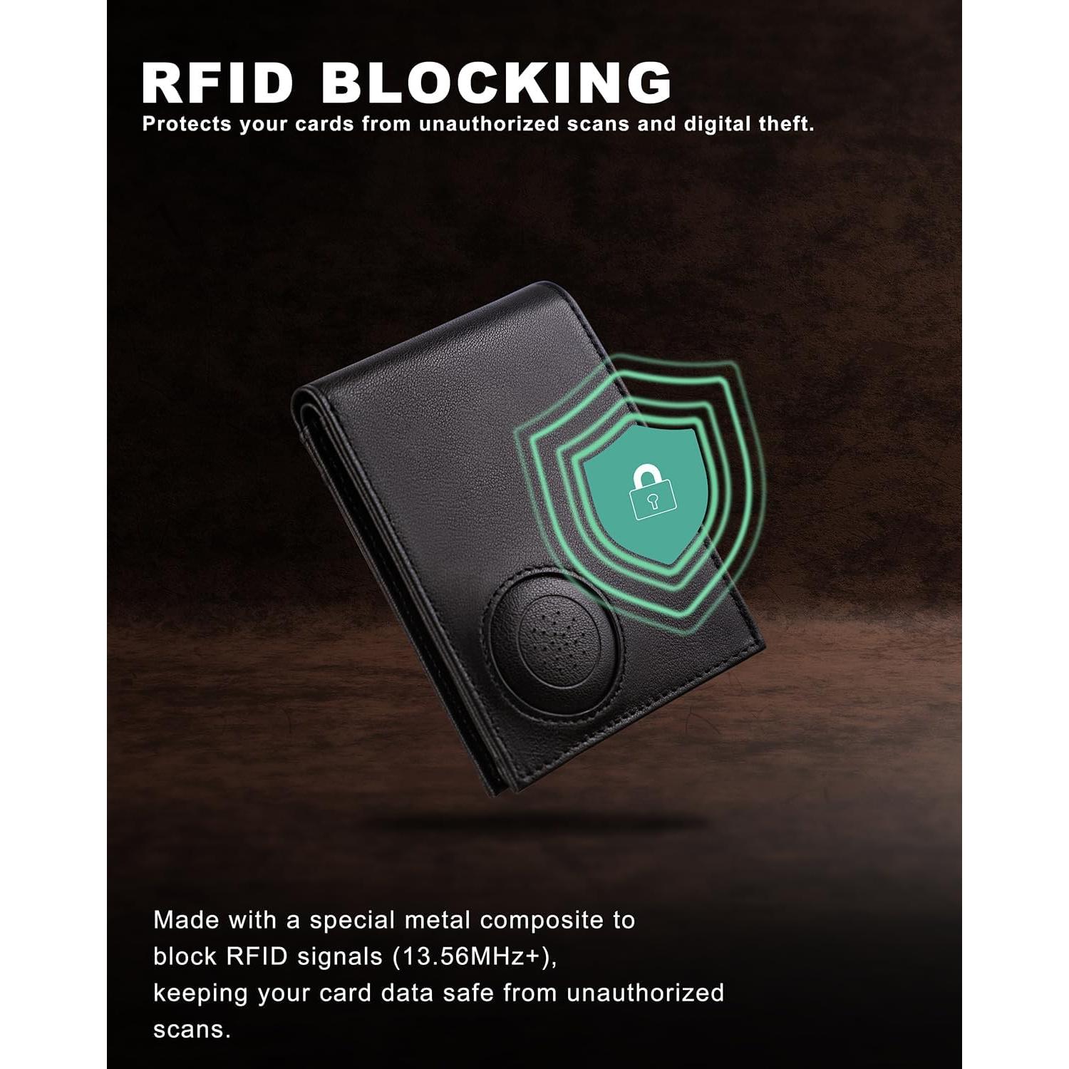 Billetera de Hombre VISWORLD de Cuero con Soporte para AirTag