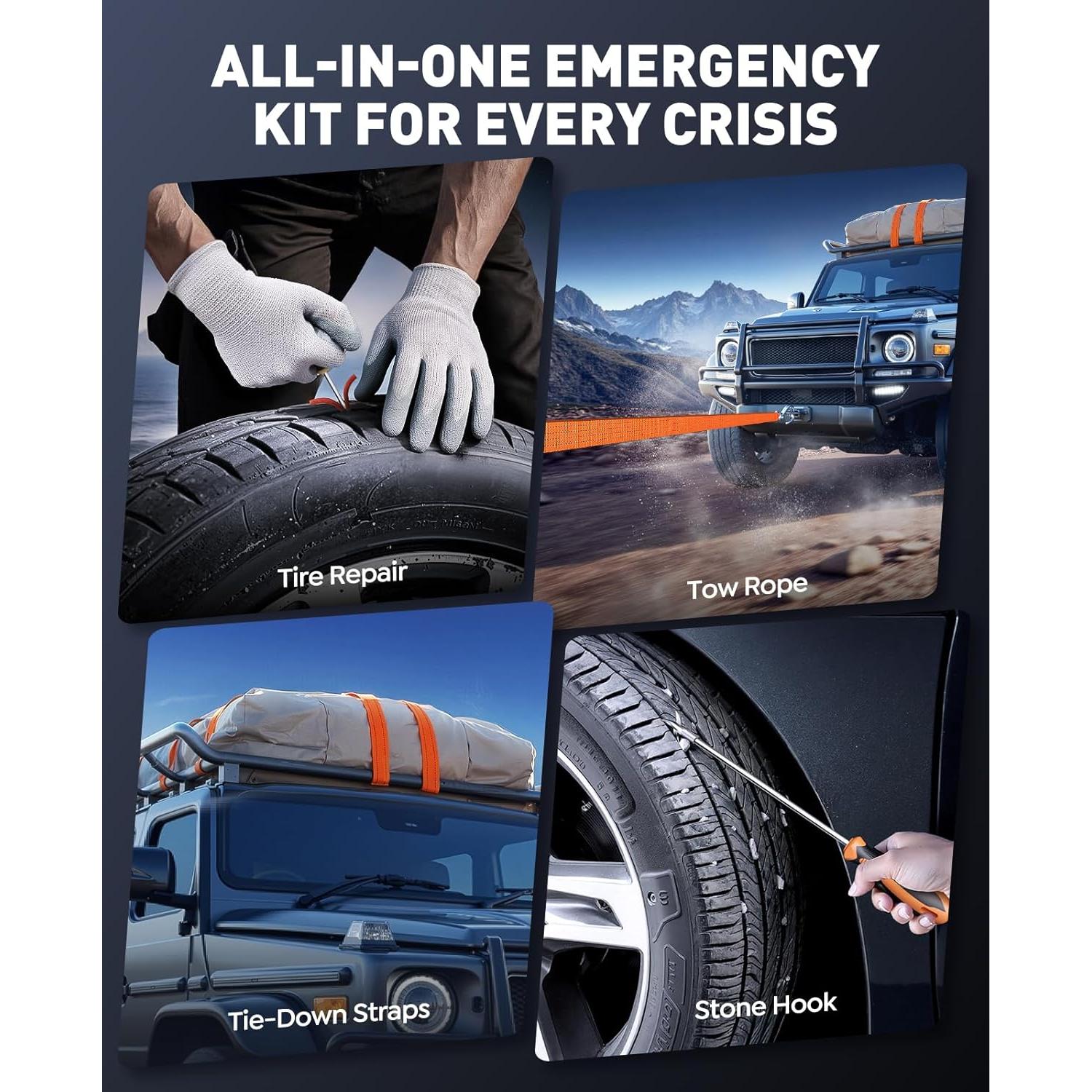 Arrancador de coche TREKURE TK20 14 en 1 con compresor 160PSI