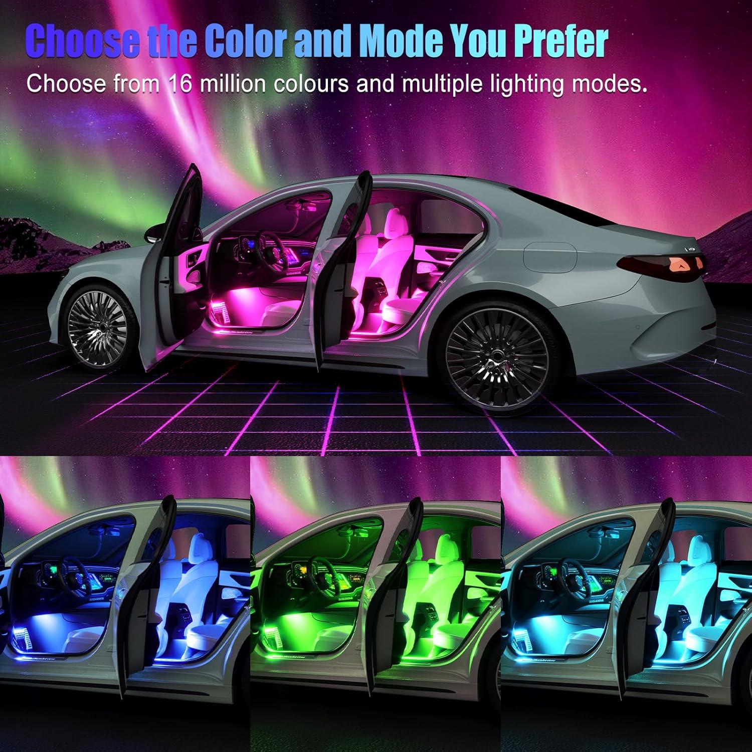 Luces LED RGB para Interior de Carro Honalia con Control APP
