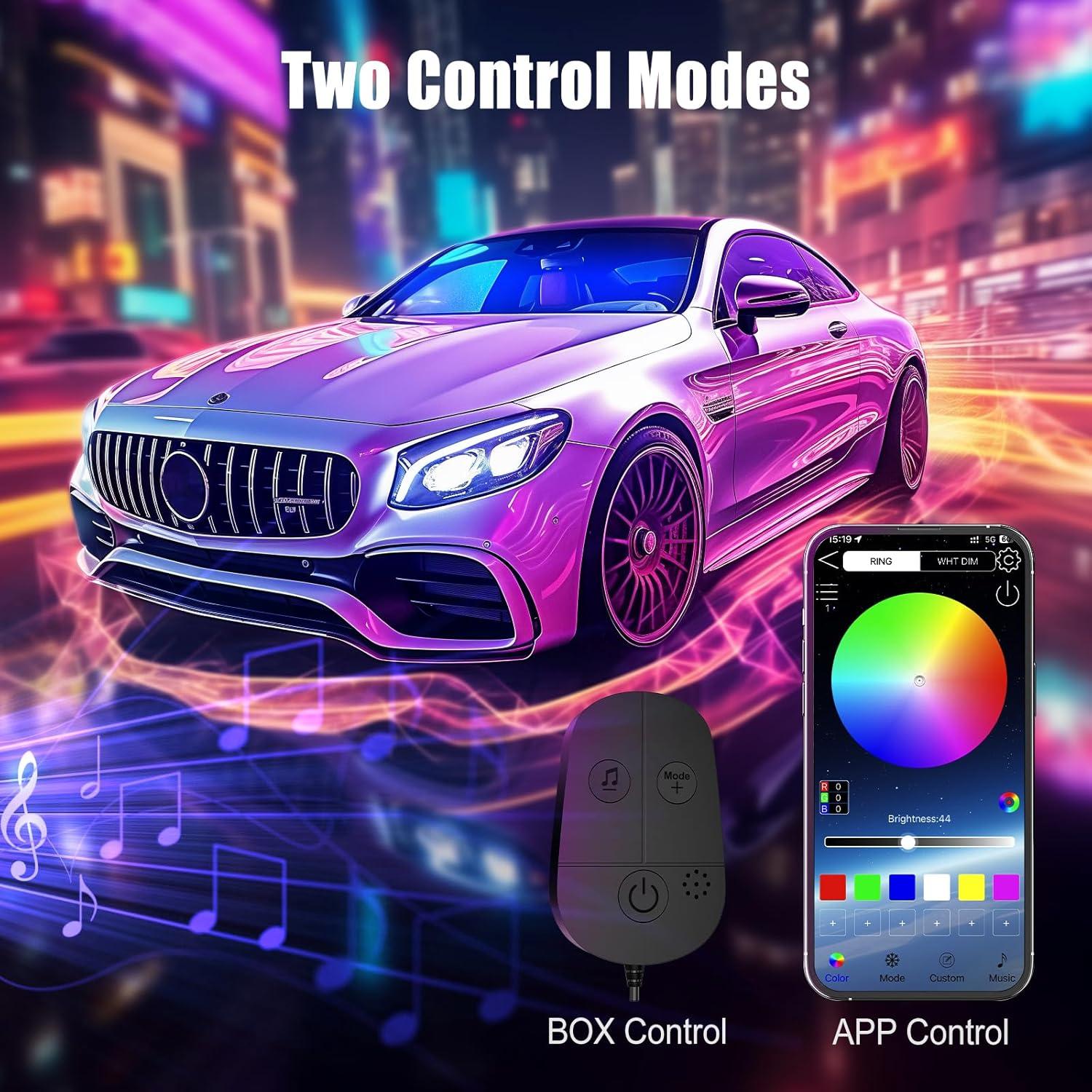 Luces LED RGB para Interior de Carro Honalia con Control APP
