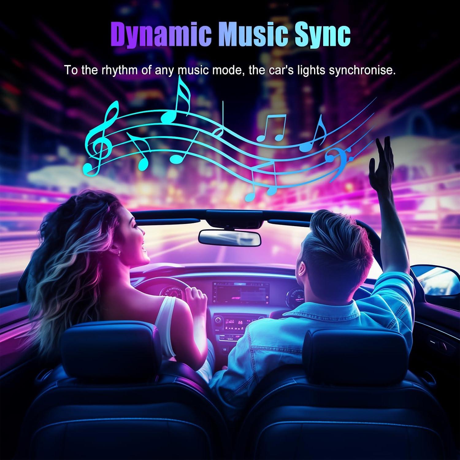 Luces LED RGB para Interior de Carro Honalia con Control APP