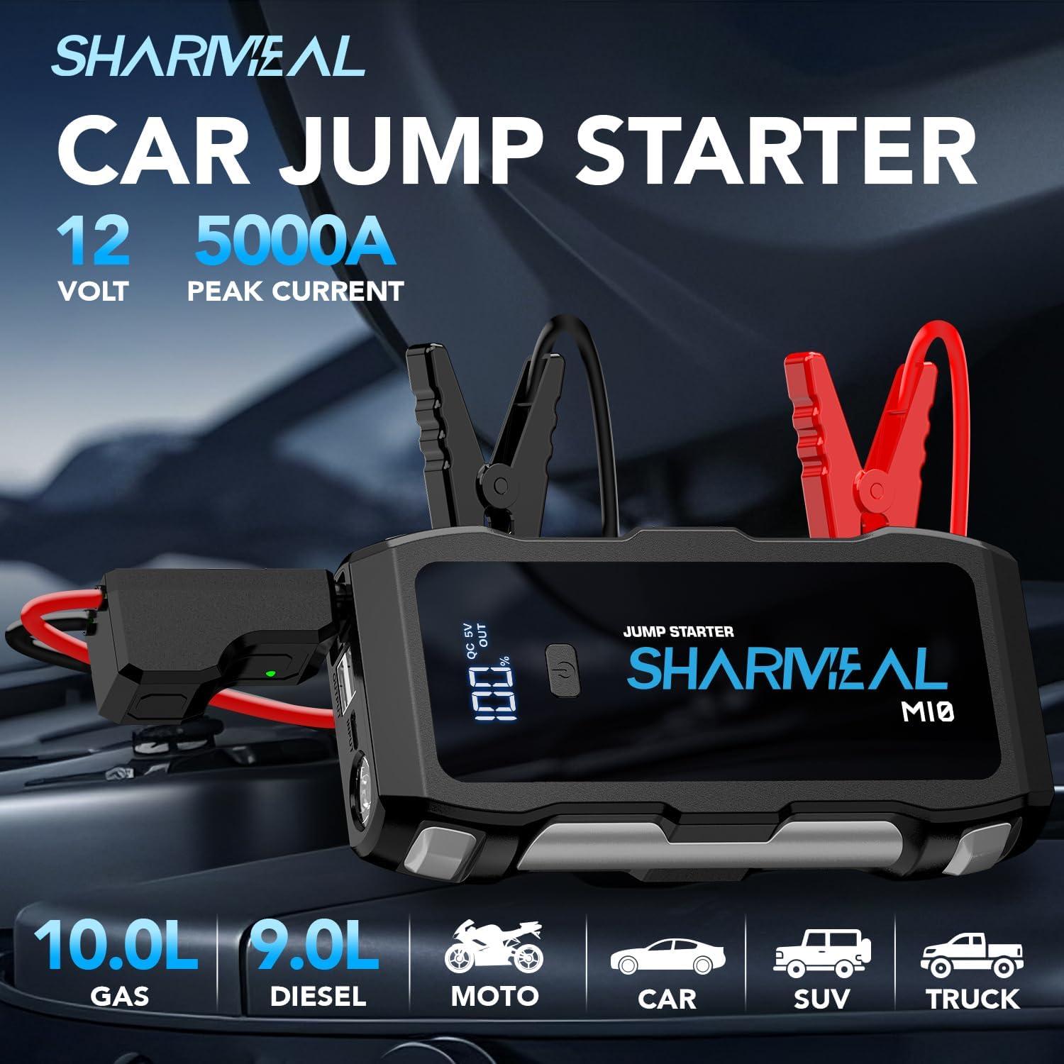 Arrancador de Batería Sharmeal M10-HH-5000A 12V 5000A USB