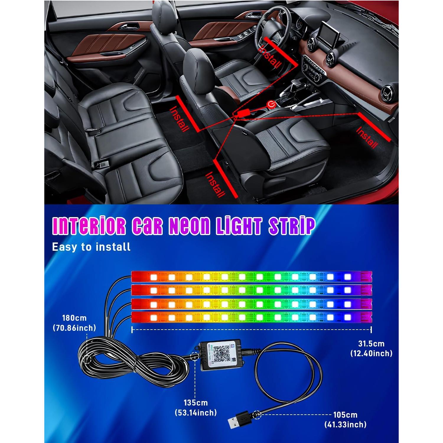 Tira de Luz Interior LED RGB StoneBanks 48 LEDs Control APP
