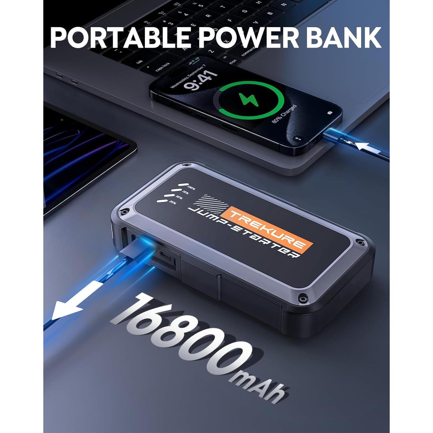 Arrancador de Batería Portátil TREKURE TK10 3500A 16800mAh
