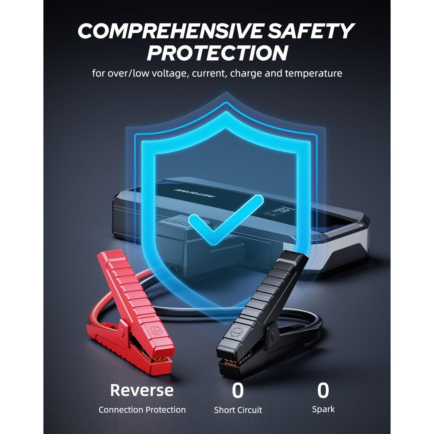 Arrancador de Batería AUTOONE JS1M 6000A 12V con Pantalla LCD