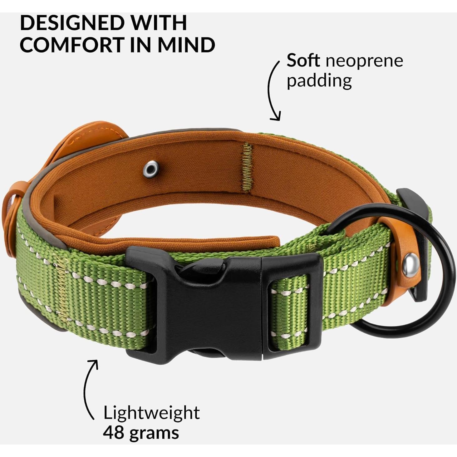 Collar para Perros Airtag CollarDirect Ajustable Verde L