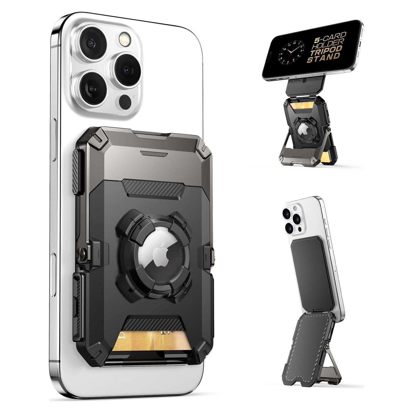 Cartera Magnética SUPCASE para iPhone 16/15/14/13/12 - Soporte AirTag, 5 Tarjetas, Bloqueo RFID