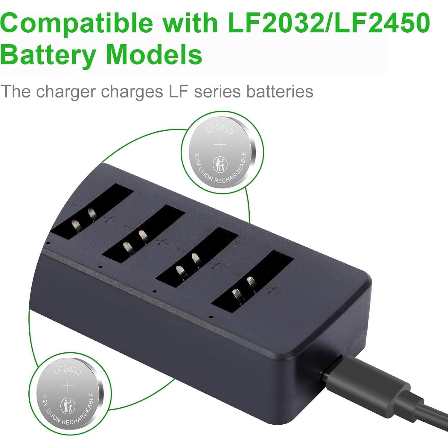 Baterías Recargables CR2032 3V + Cargador - 10 Unidades