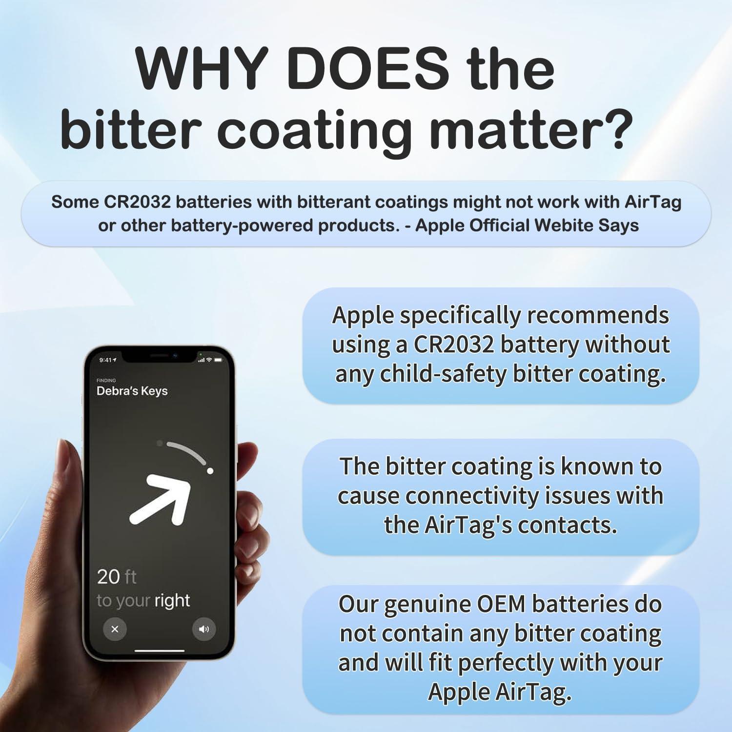 Baterías CR2032 para Apple AirTag - Paquete de 4 - Knmipm