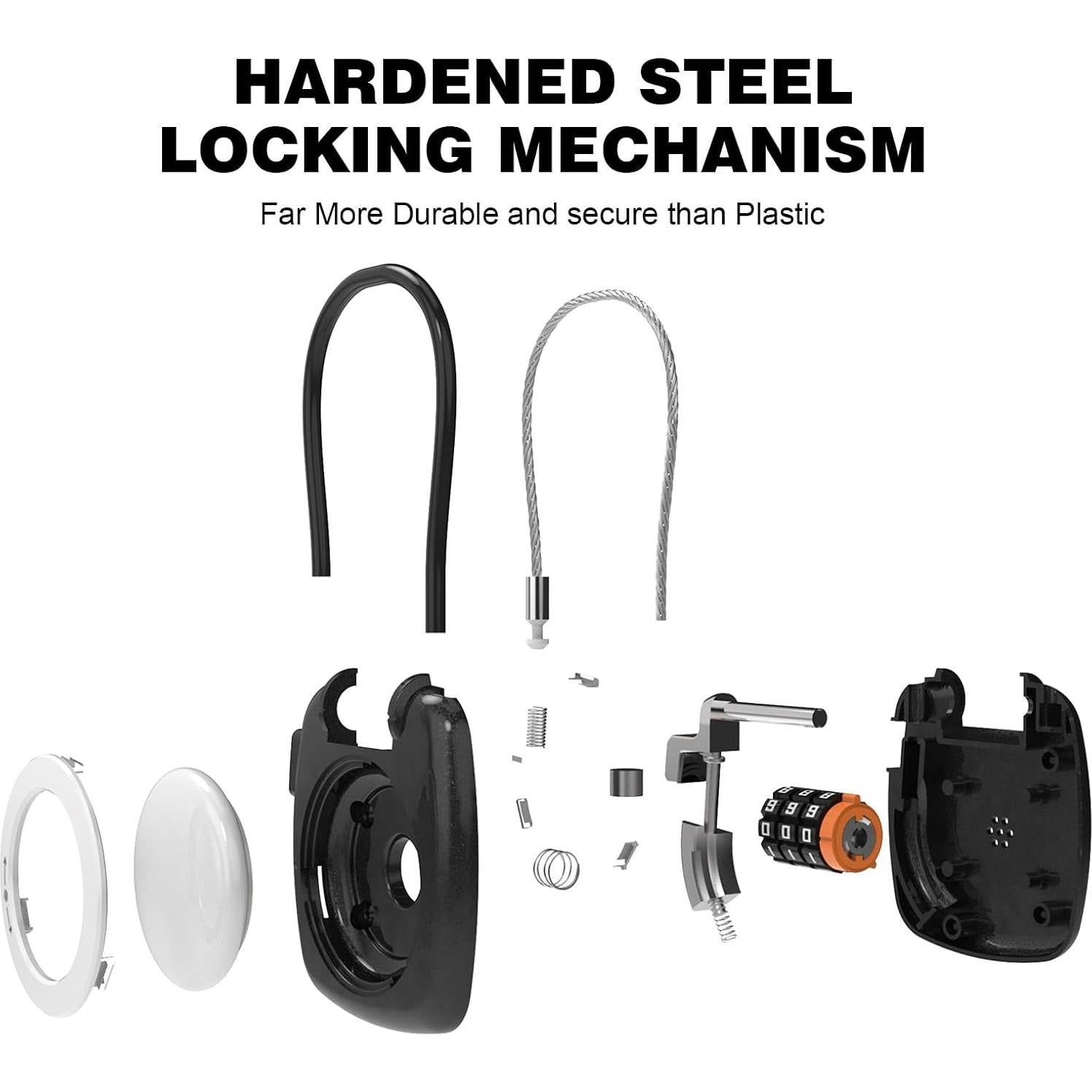 Soporte para llavero Airtag Avanco con candado 3 dígitos negro