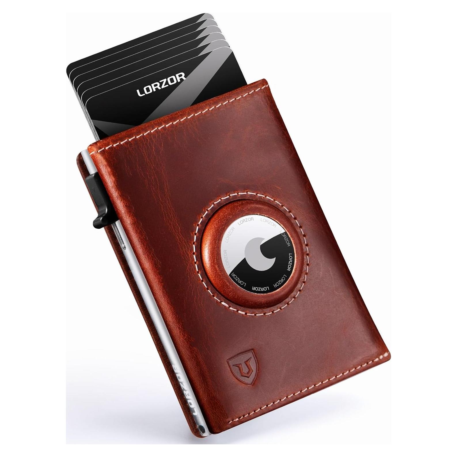 Billetera Minimalista LORZOR para Hombres con AirTag - Cuero