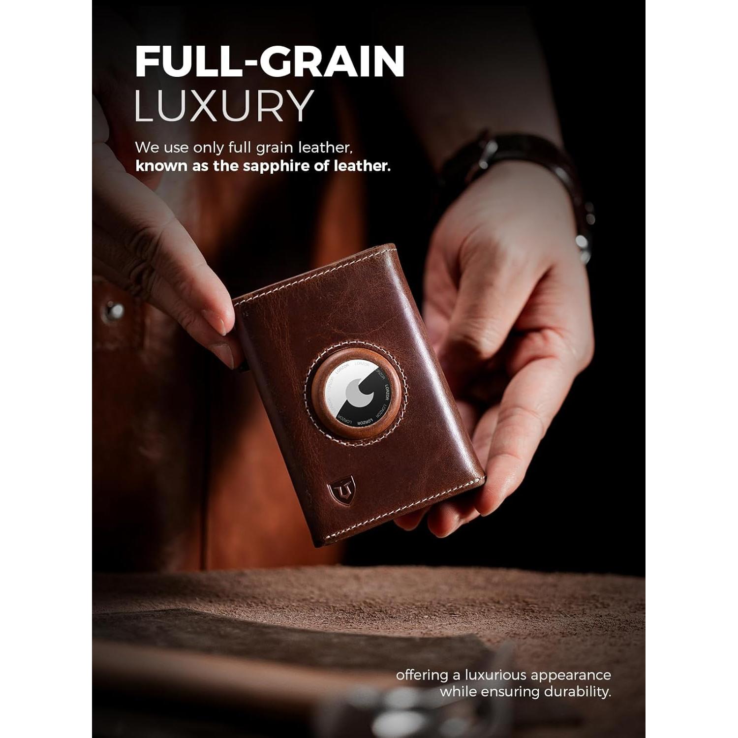 Billetera Minimalista LORZOR para Hombres con AirTag - Cuero