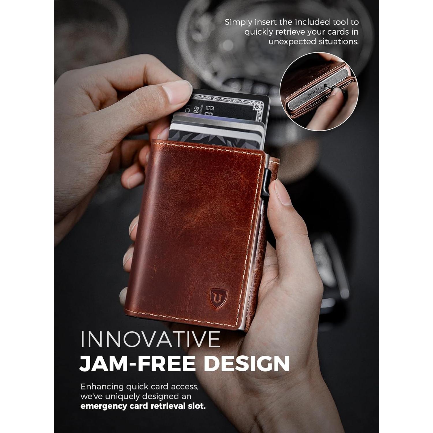 Billetera Minimalista LORZOR para Hombres con AirTag - Cuero