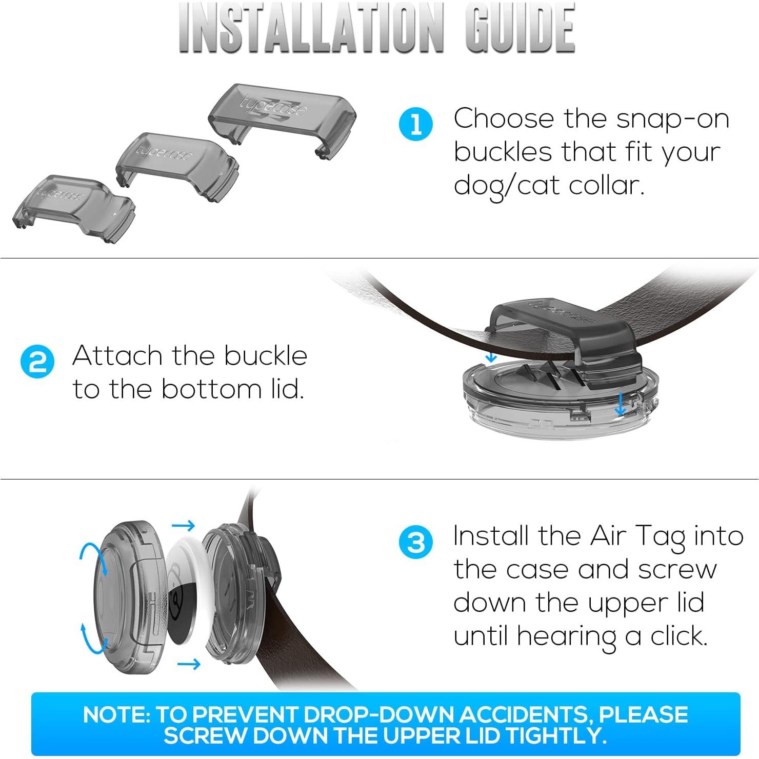 Soporte para Collar de Perro Airtag Impermeable Typecase - 2 Pack