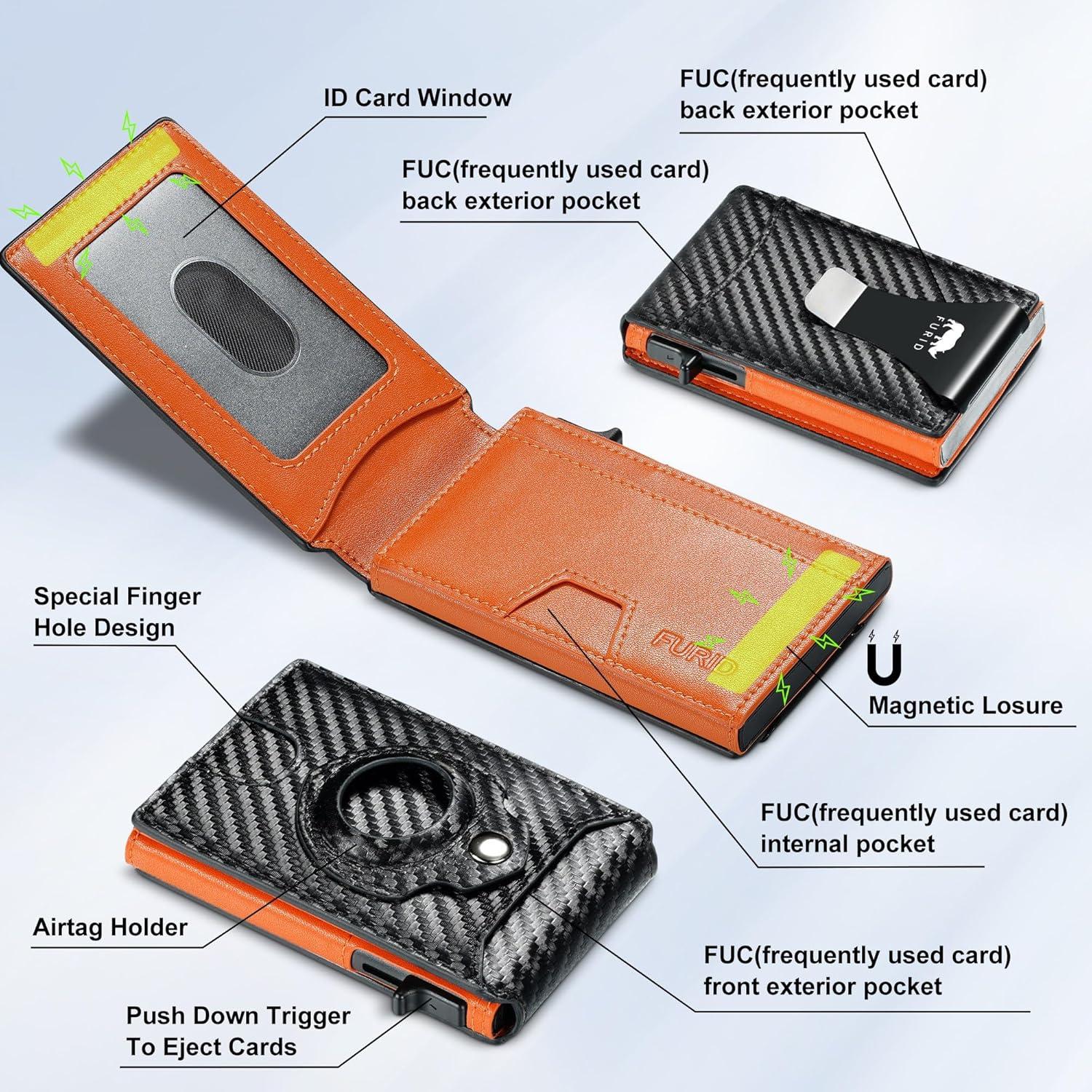 Cartera Furid Airtag para Hombres - Delgada y Minimalista